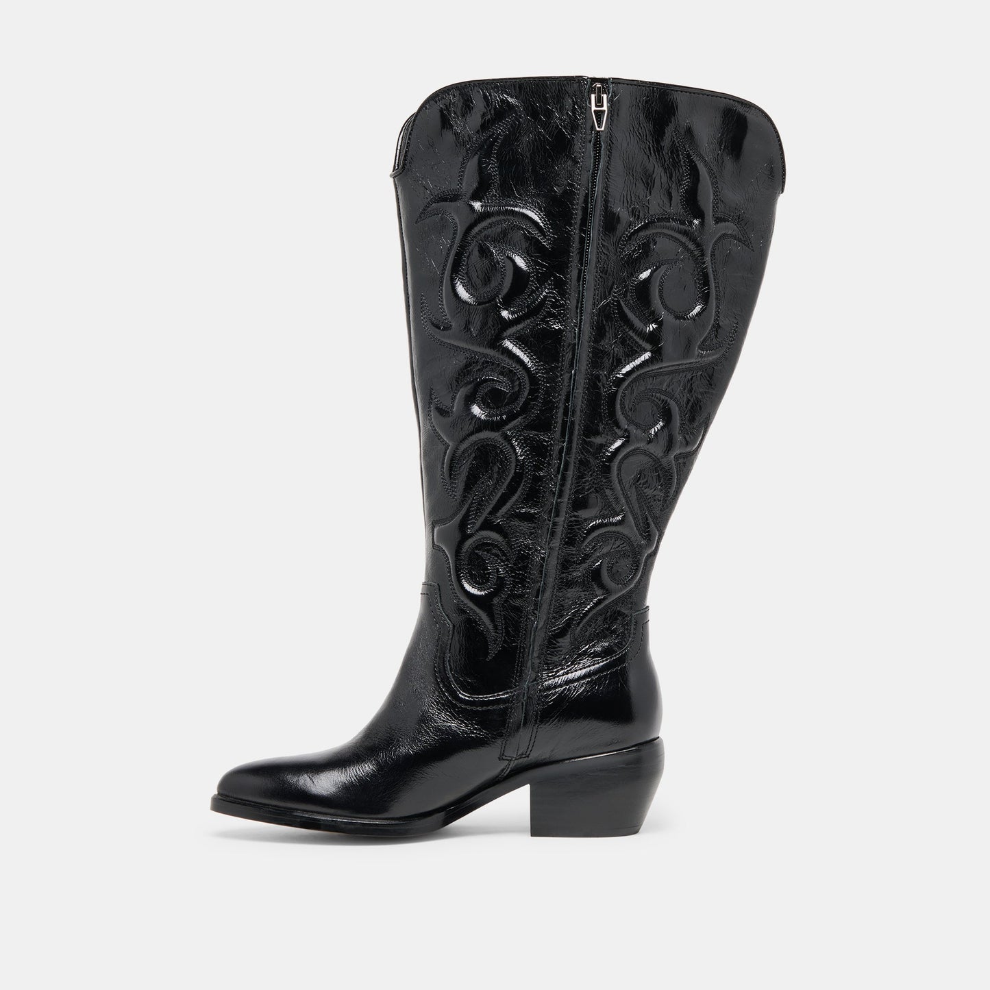 Mirla Black Leather Extra Wide Calf Boots Dolce Vita Discount