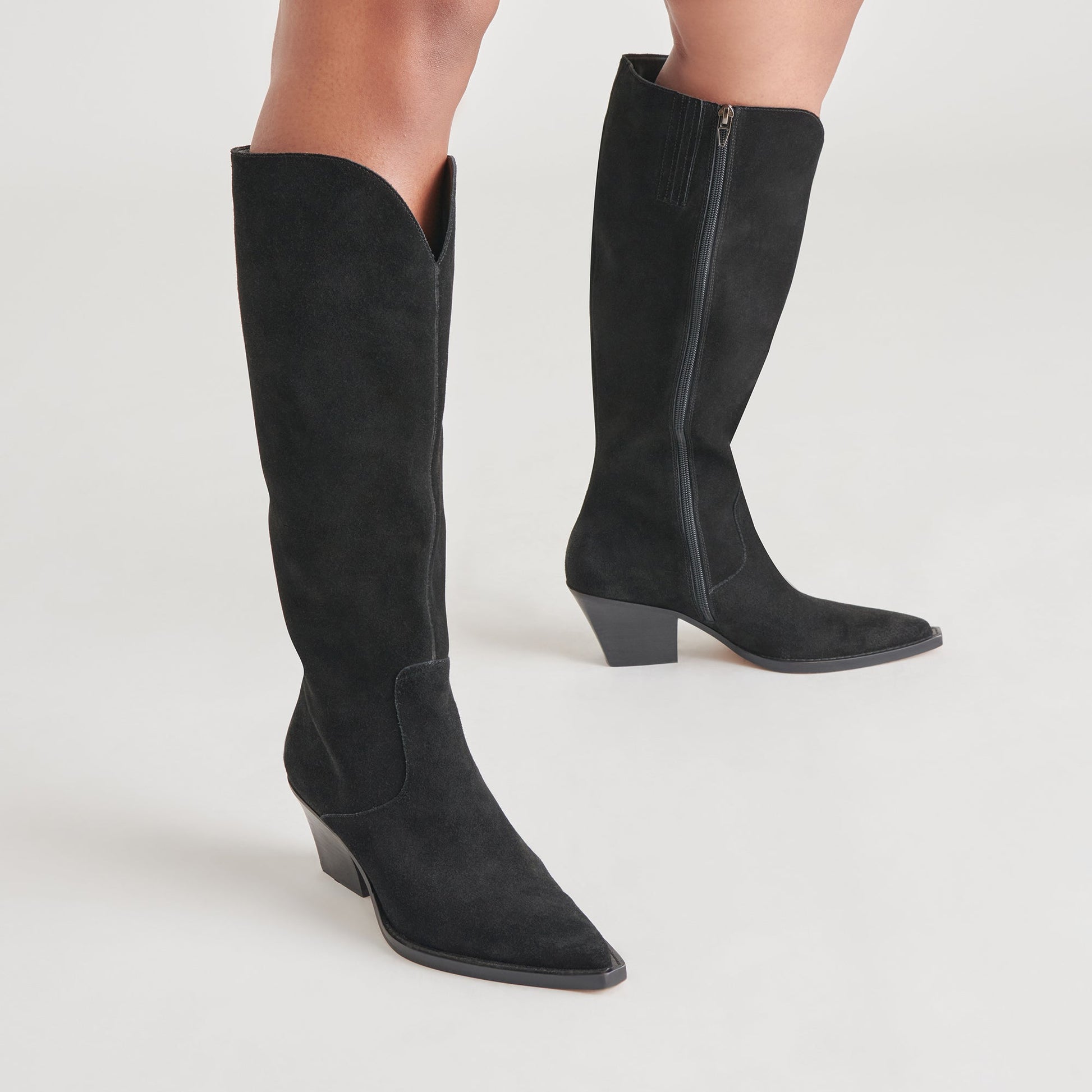 RAJ Wide Calf Boots Onyx Suede | Women's Onyx Suede Knee-High Boots
 – Dolce Vita Dolce Vita For sale