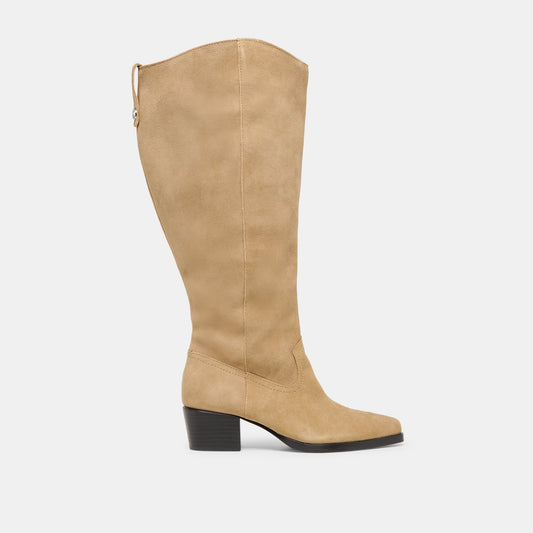 Virona H2O Waterproof Dk Taupe Suede Extra Wide Calf Boots Dolce Vita On sale