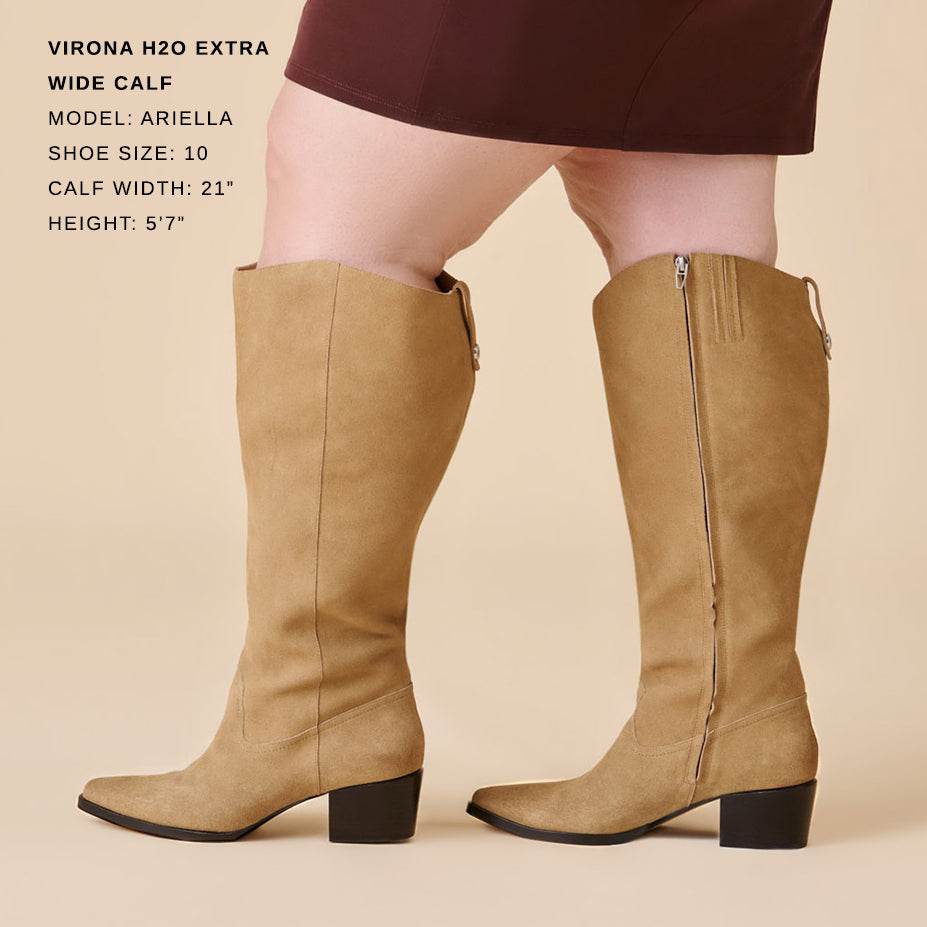 Virona H2O Waterproof Dk Taupe Suede Extra Wide Calf Boots Dolce Vita On sale