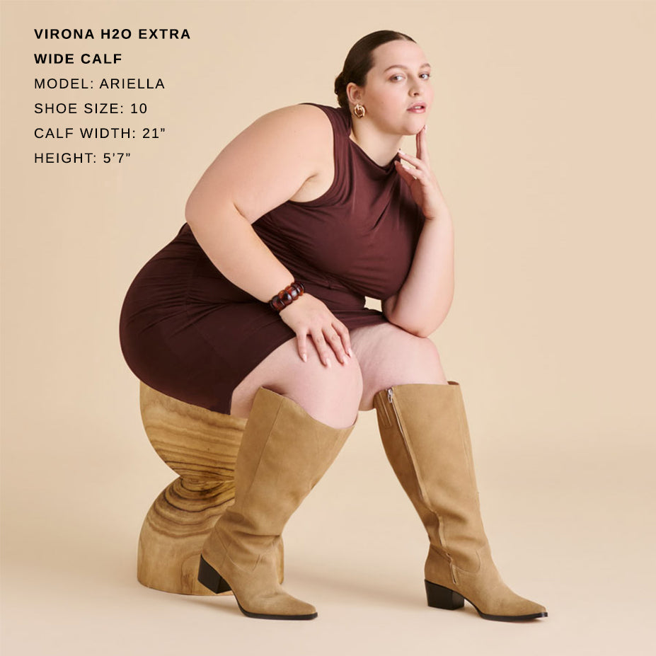 Virona H2O Waterproof Dk Taupe Suede Extra Wide Calf Boots Dolce Vita On sale