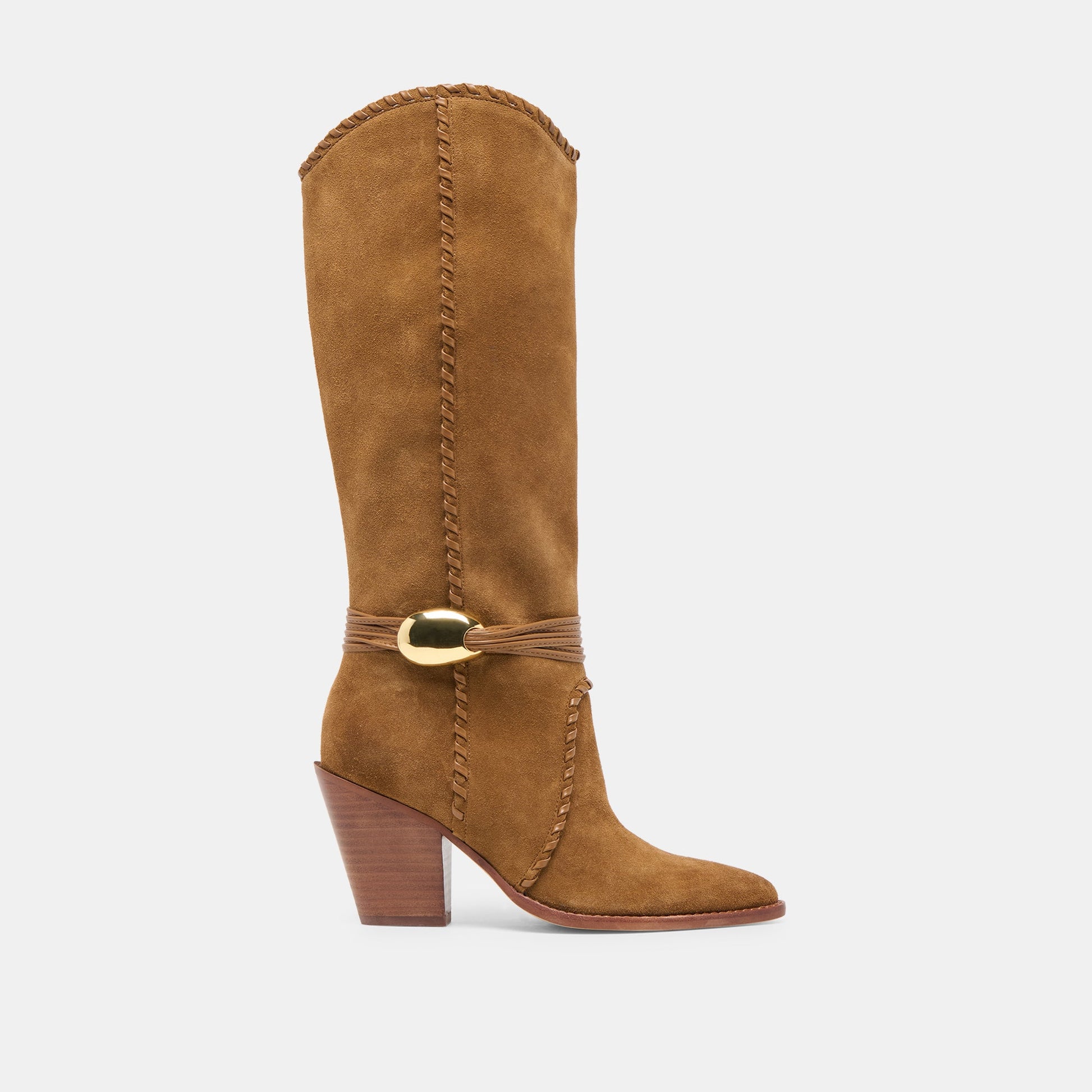 Jody Lt Brown Suede Wide Calf Boots Dolce Vita us