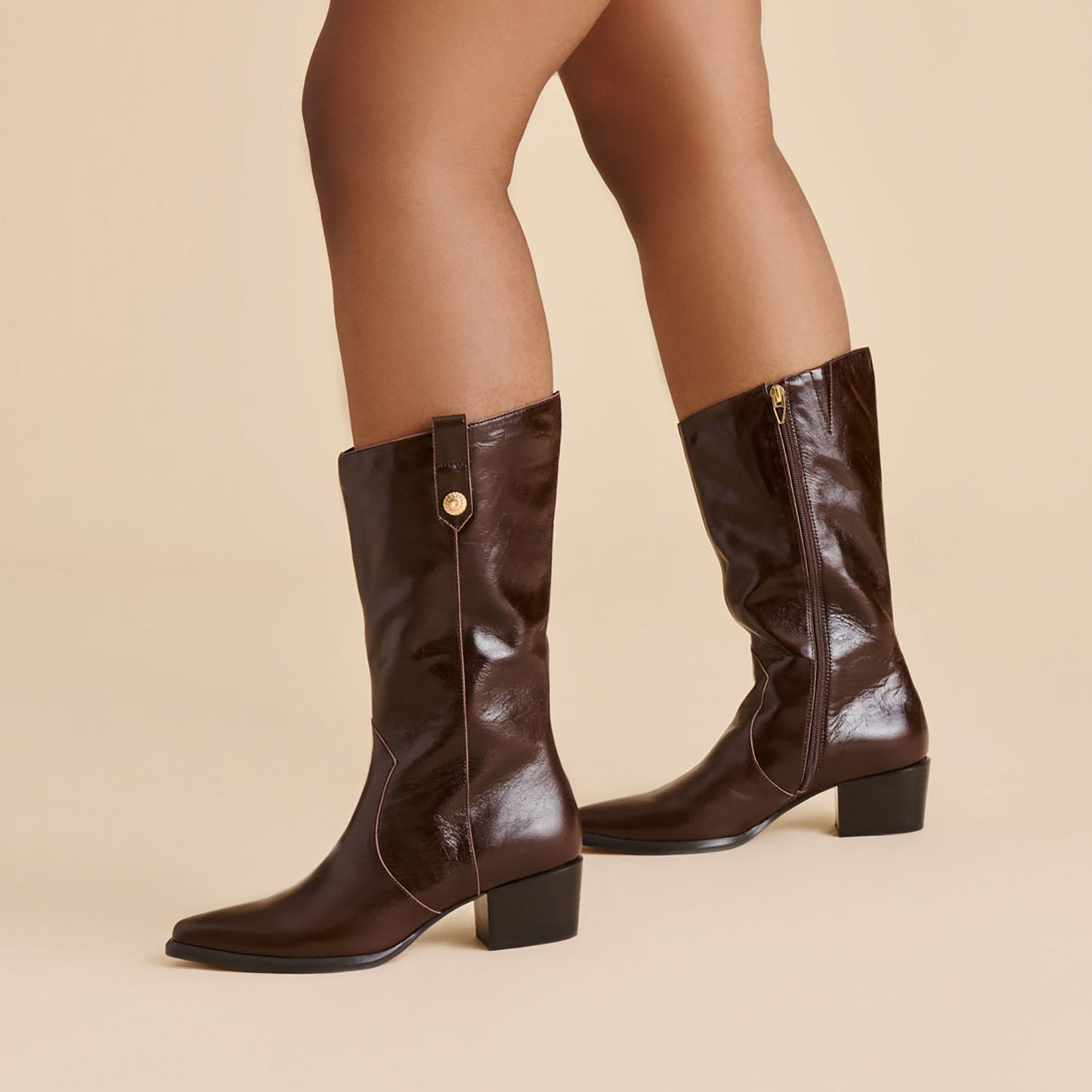Vern Chocolate Leather Wide Calf Boots Dolce Vita Discount