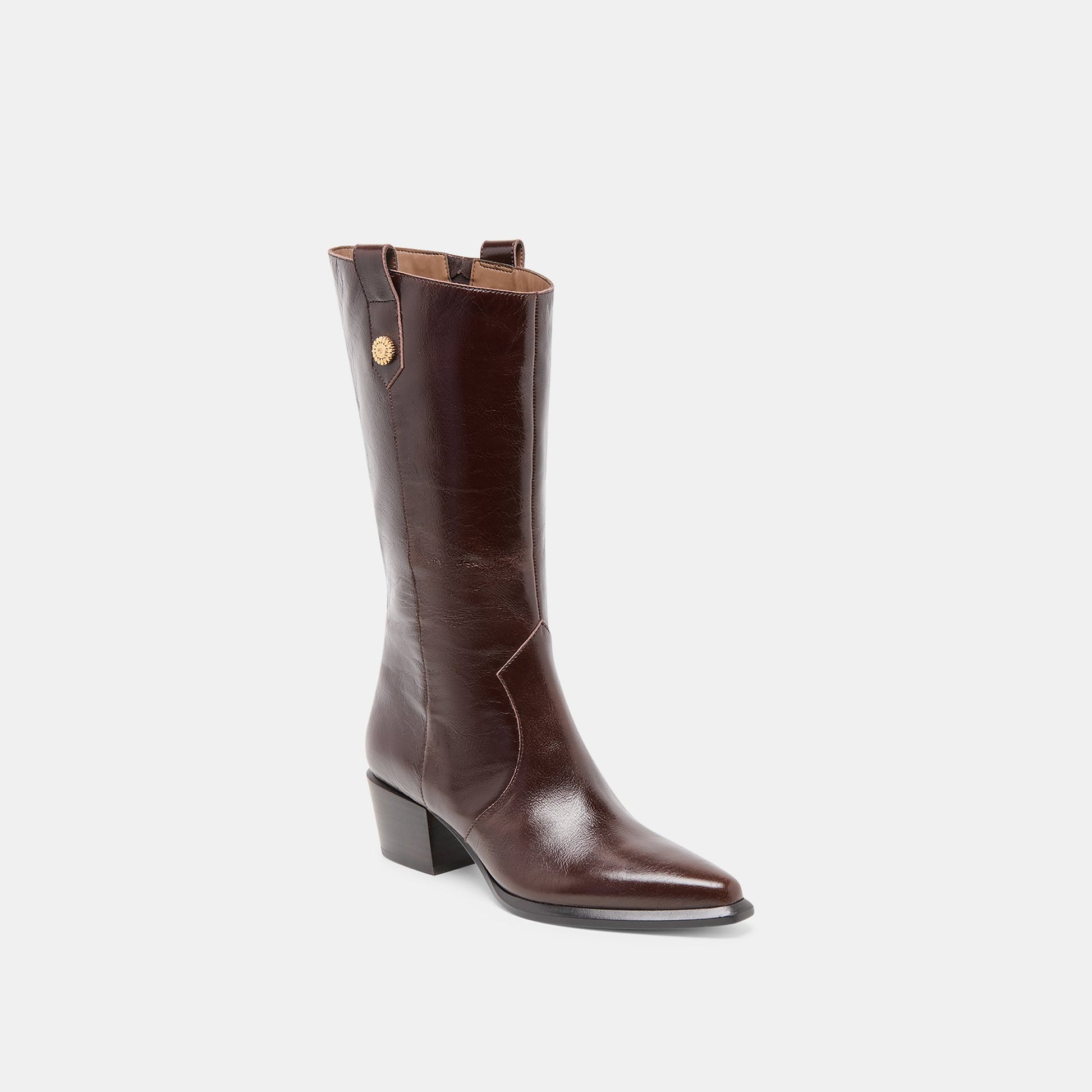 Vern Chocolate Leather Wide Calf Boots Dolce Vita Discount
