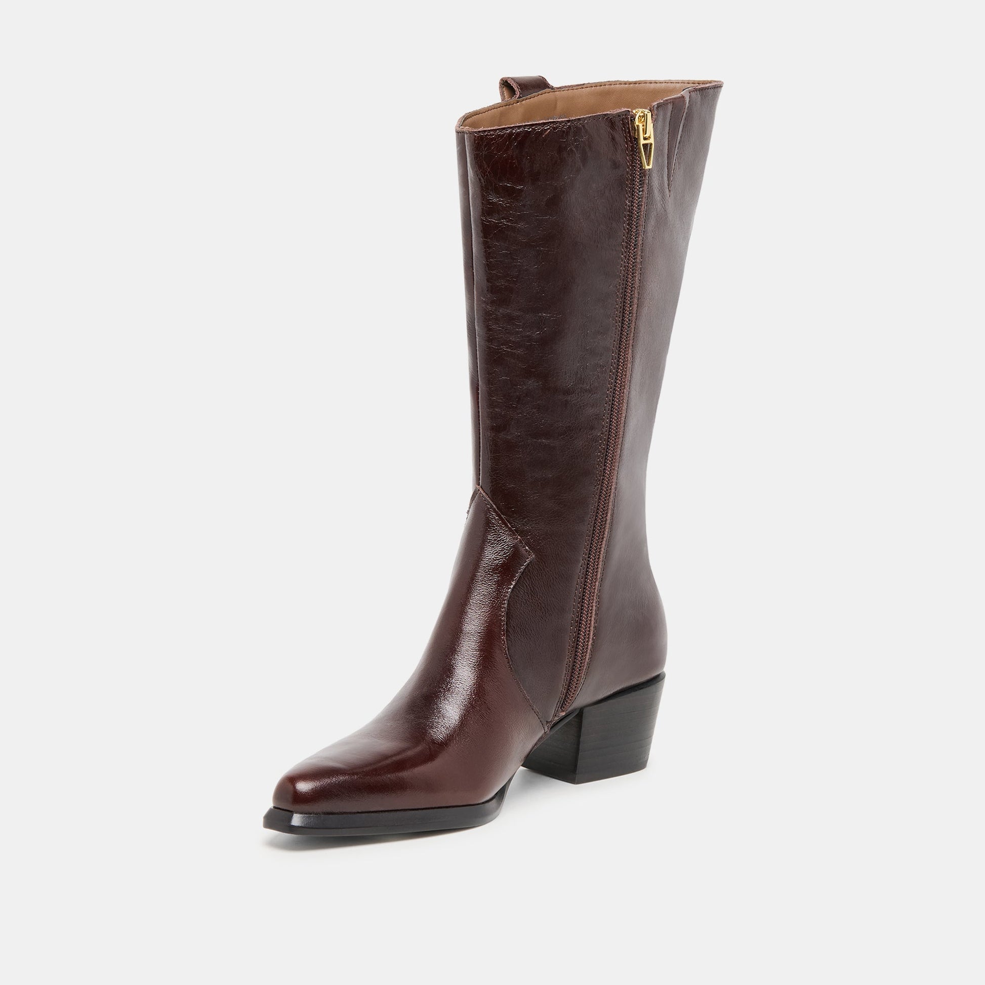 Vern Chocolate Leather Wide Calf Boots Dolce Vita Discount