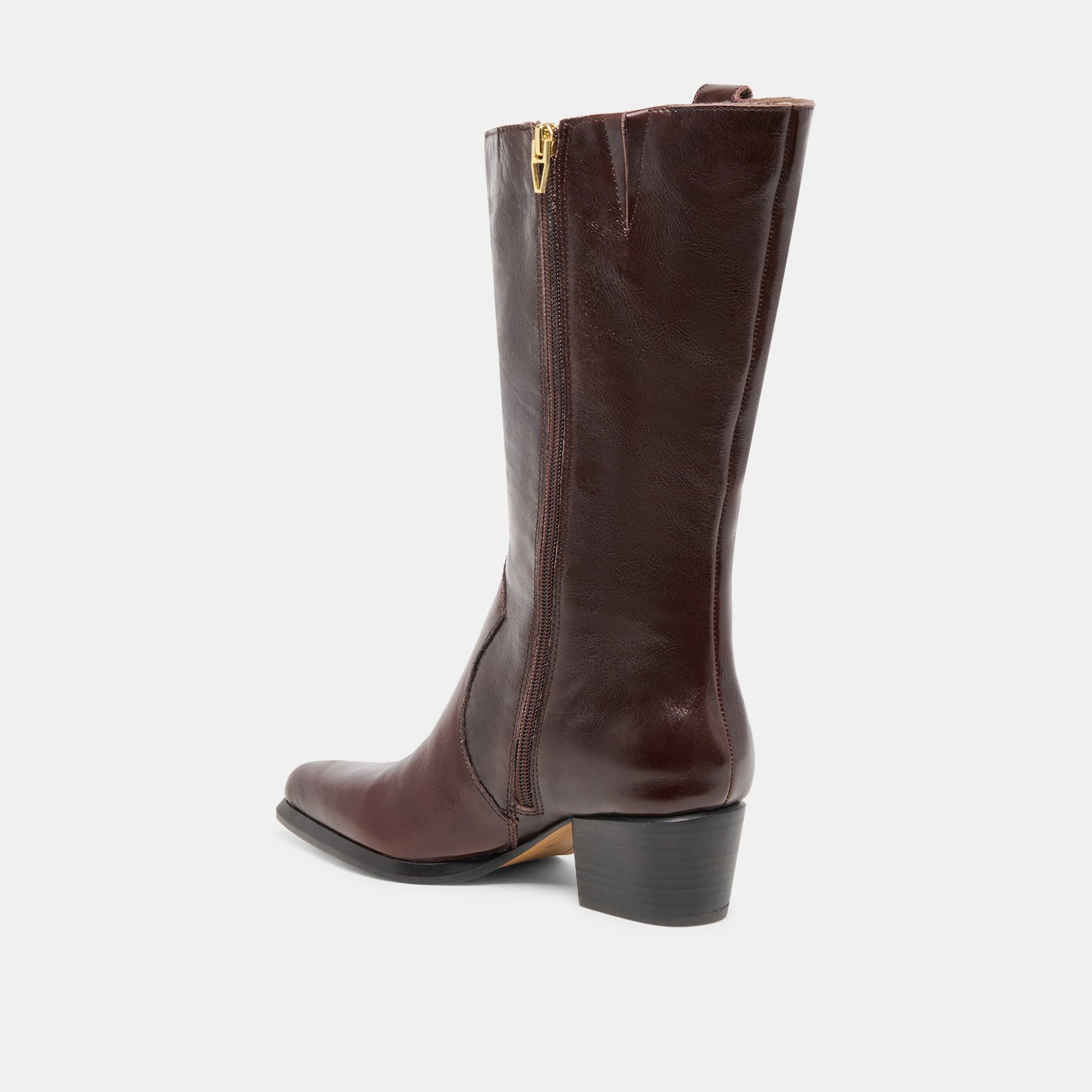 Vern Chocolate Leather Wide Calf Boots Dolce Vita Discount