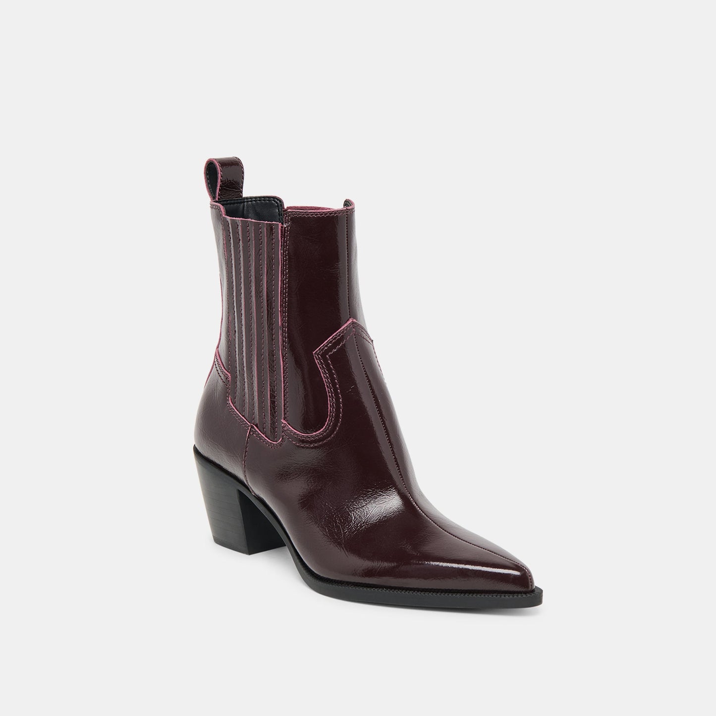 Slim Mulberry Crinkle Patent Booties Dolce Vita us