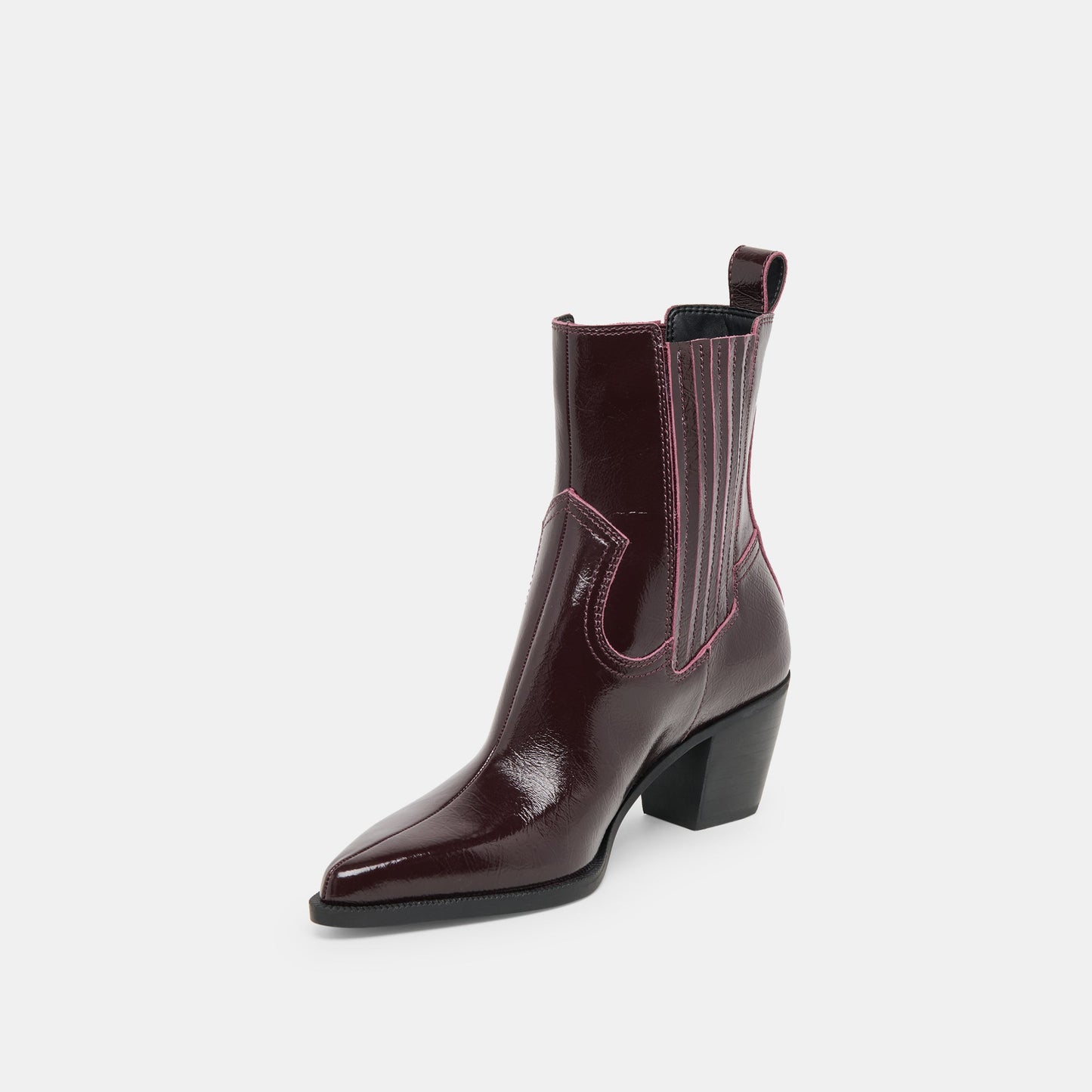 Slim Mulberry Crinkle Patent Booties Dolce Vita us