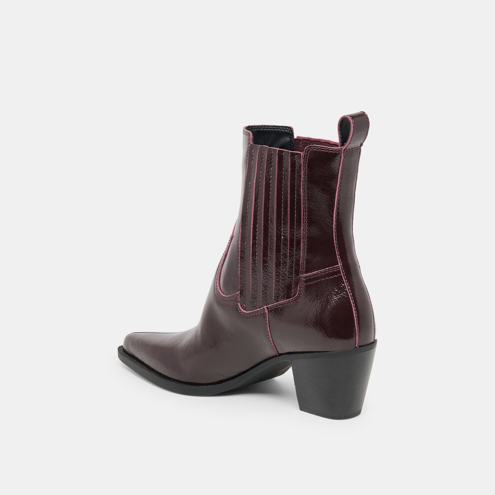 Slim Mulberry Crinkle Patent Booties Dolce Vita us