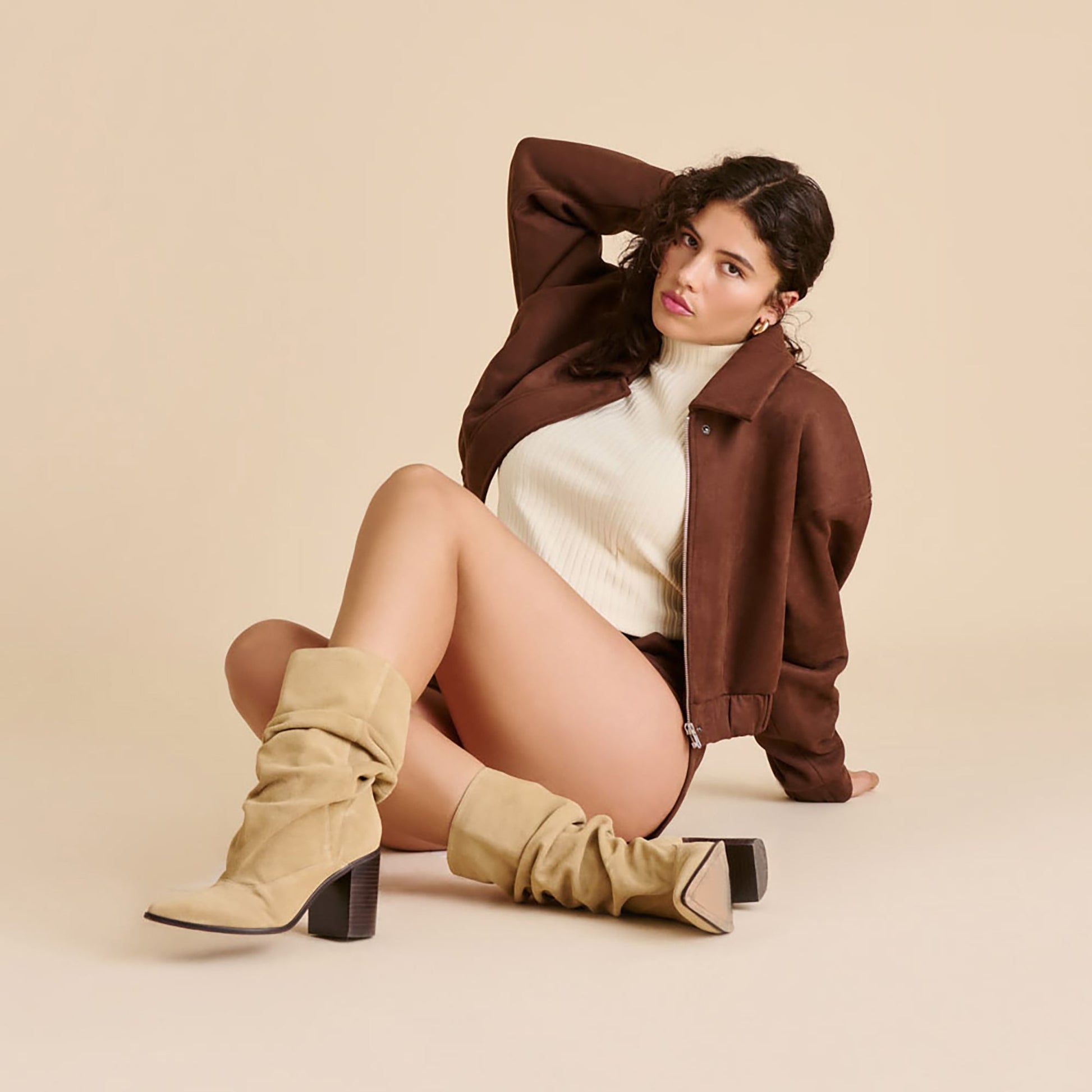 Talina Dk Taupe Suede Boots Dolce Vita New