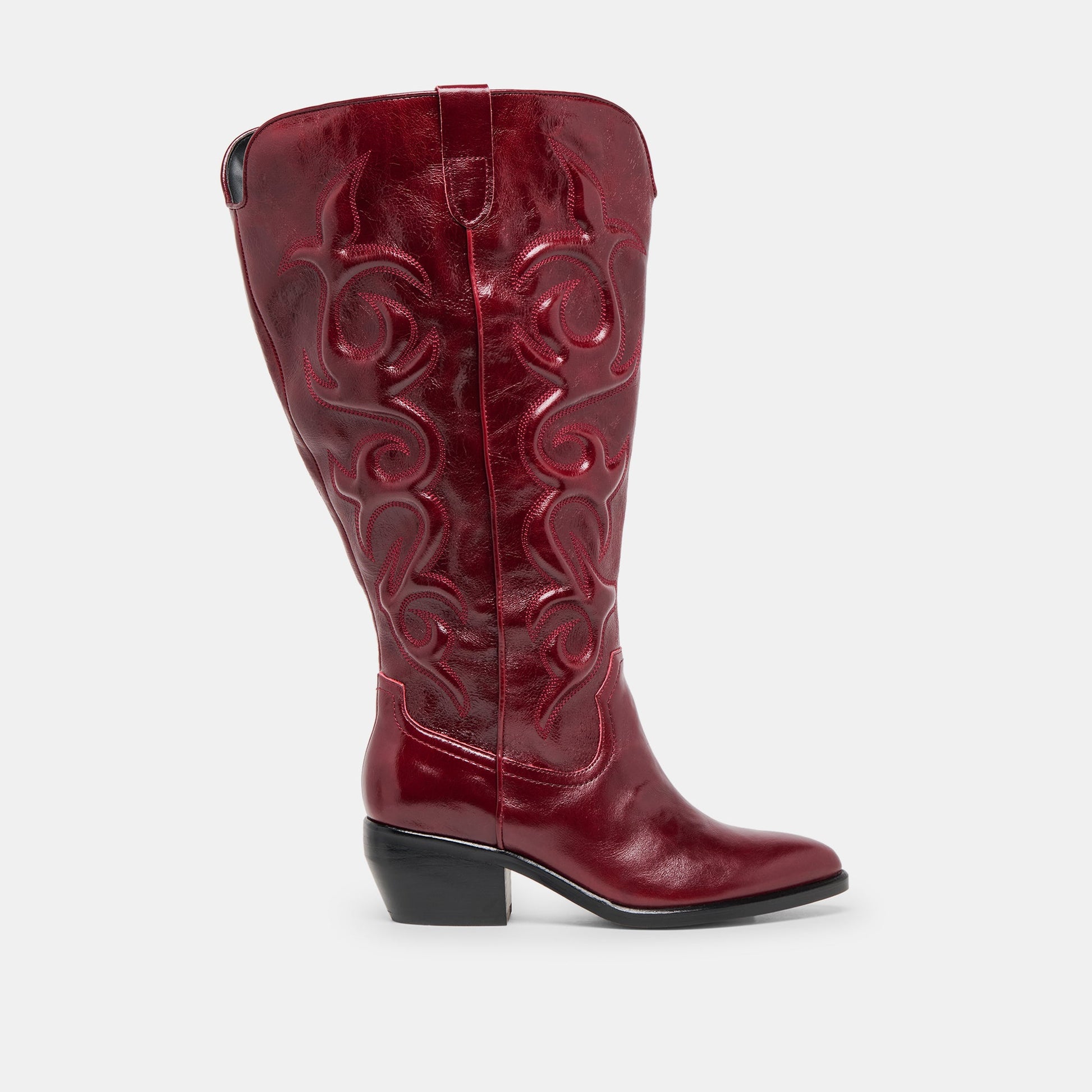 Mirla Oxblood Leather Extra Wide Calf Boots Dolce Vita On sale