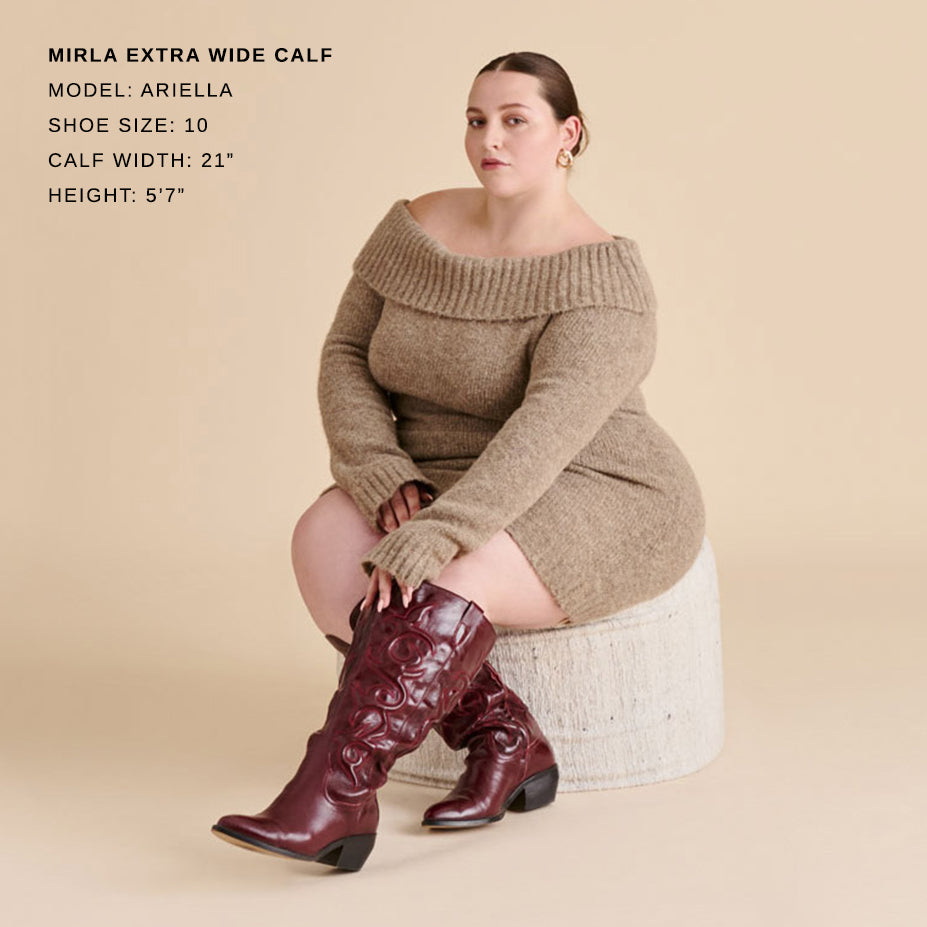 Mirla Oxblood Leather Extra Wide Calf Boots Dolce Vita On sale