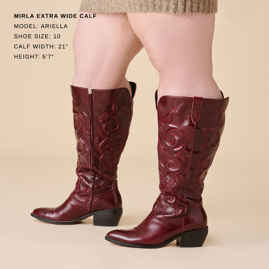 Mirla Oxblood Leather Extra Wide Calf Boots Dolce Vita On sale
