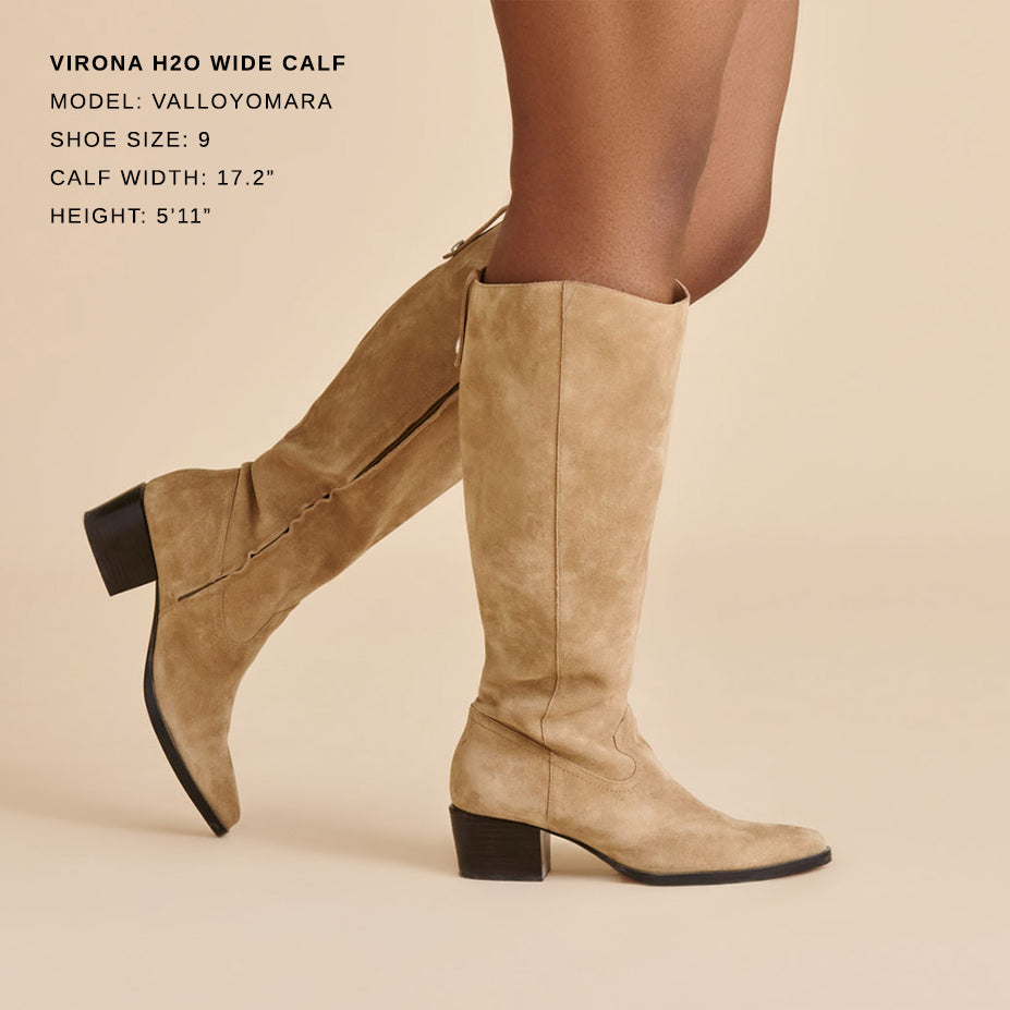 Virona H2O Waterproof Dk Taupe Suede Wide Calf Boots Dolce Vita New