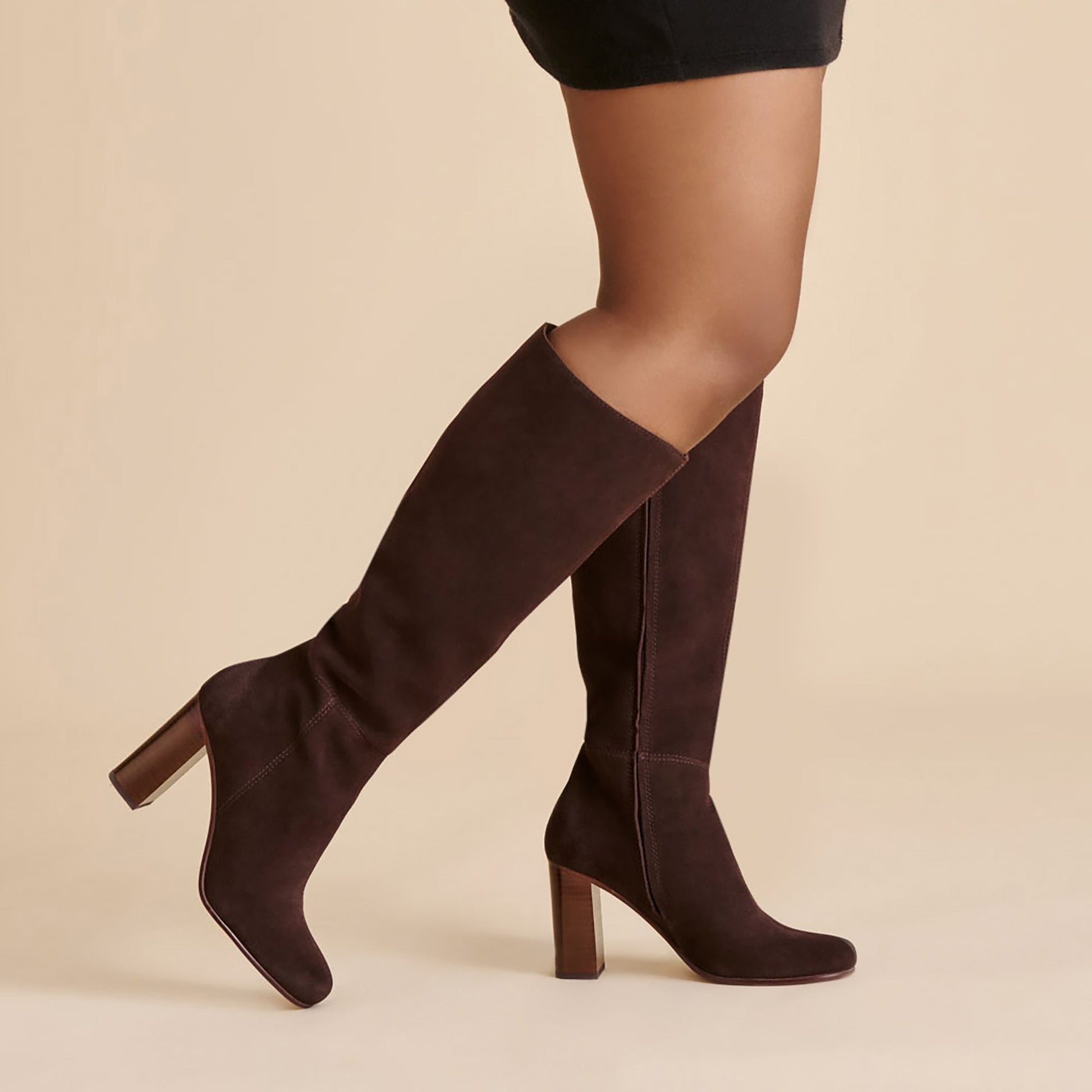Hudsin Wide Calf Mahogany Suede Boots Dolce Vita On sale