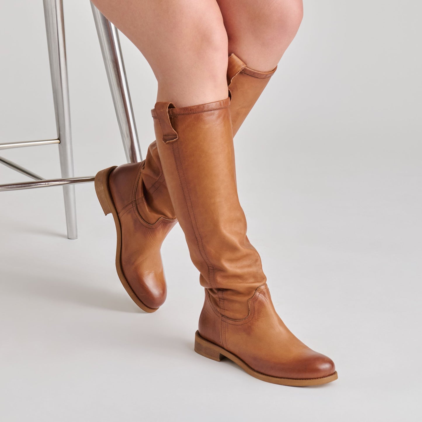 Ramzy Cognac Leather Boots Dolce Vita New