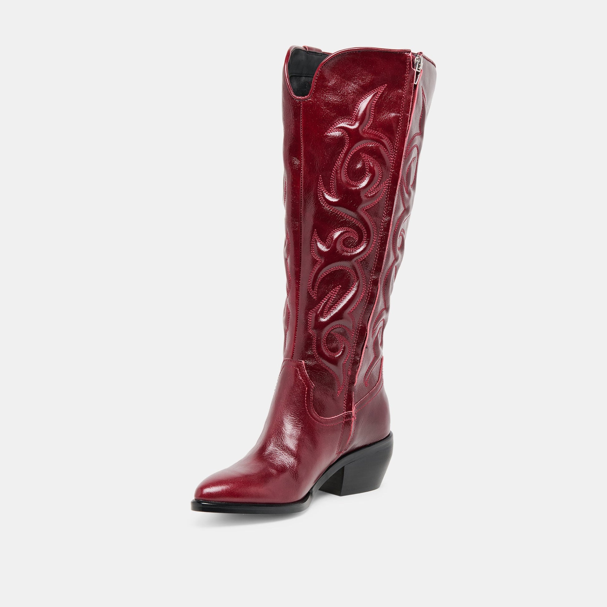 Mirla Oxblood Leather Wide Calf Boots Dolce Vita us