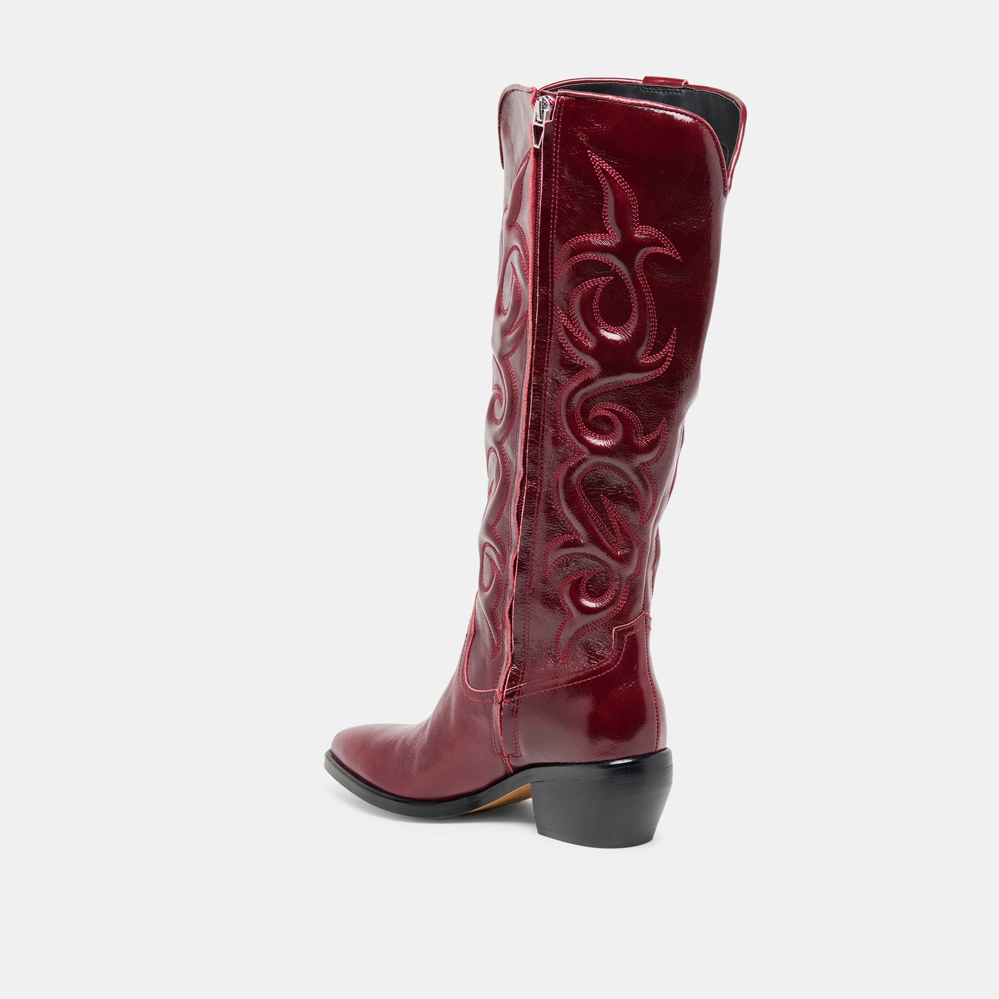 Mirla Oxblood Leather Wide Calf Boots Dolce Vita us