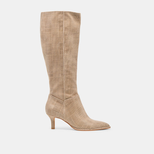 Aldy Herringbone Printed Suede Boots Dolce Vita New