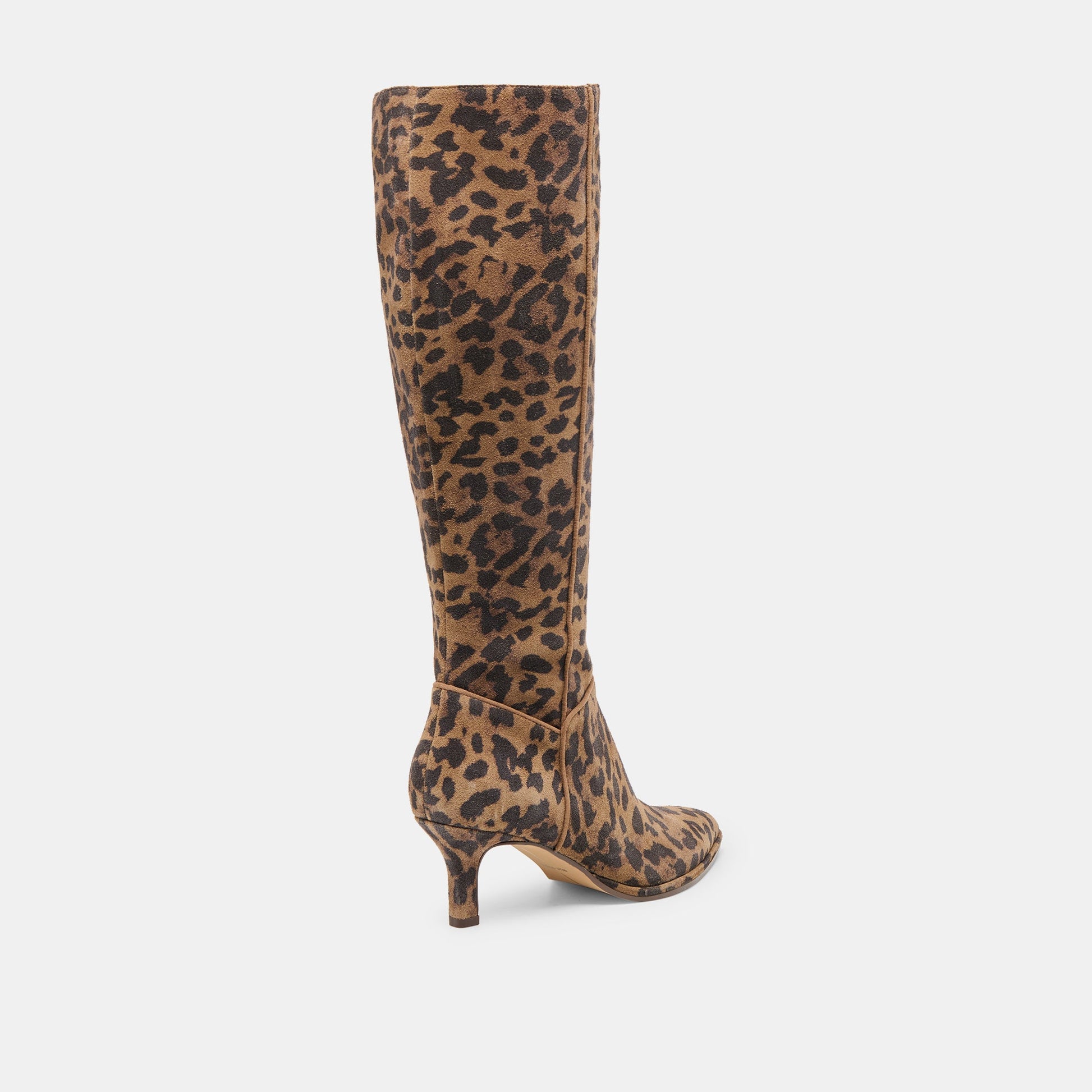 Aldy Brown Leopard Printed Suede Wide Calf Boots Dolce Vita Discount
