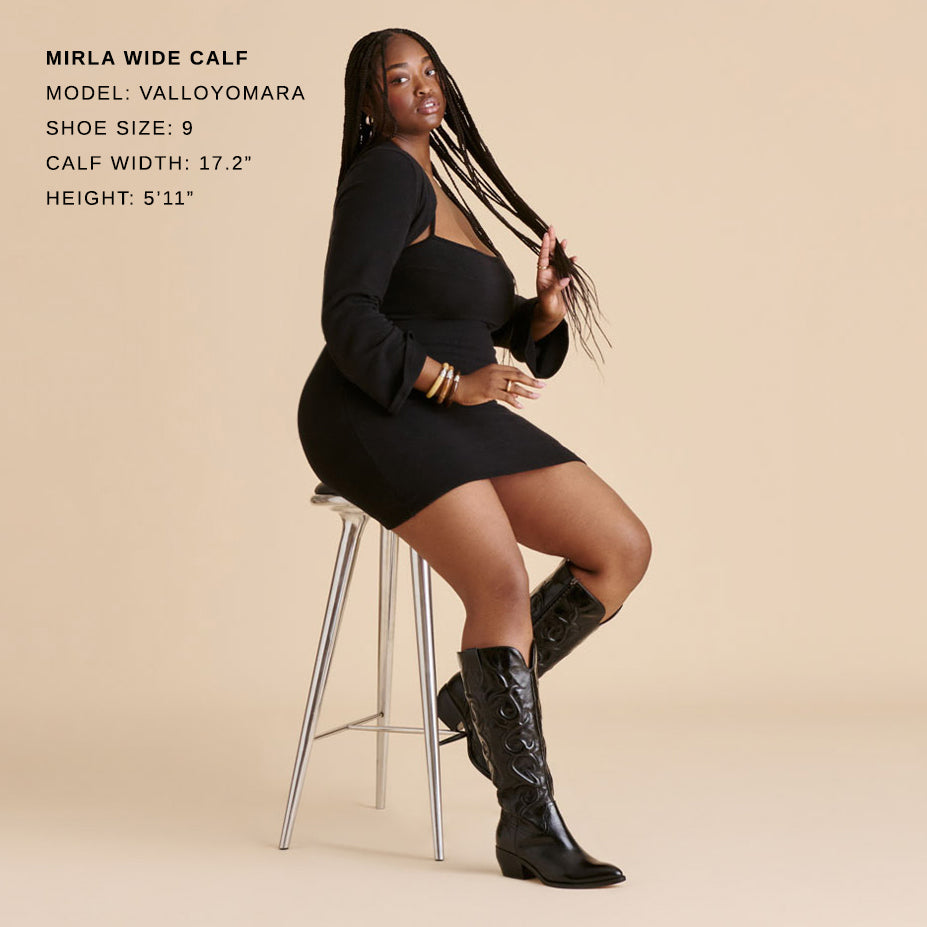 Mirla Black Leather Wide Calf Boots Dolce Vita Online