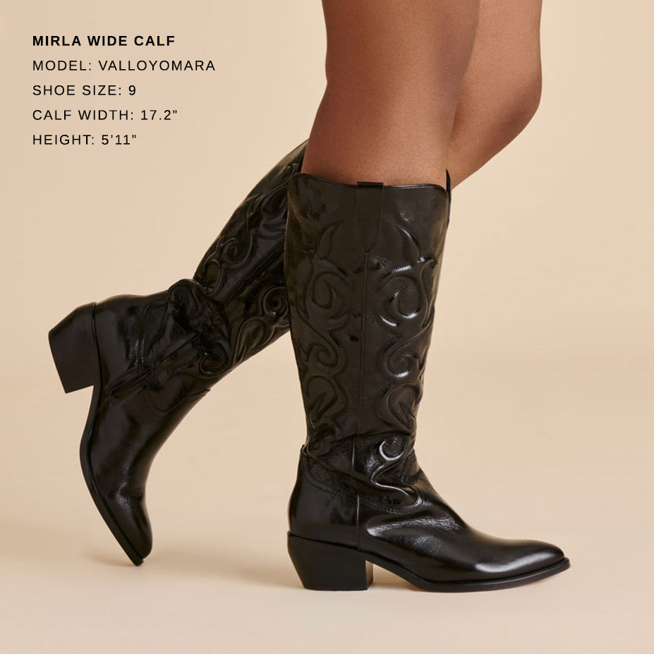 Mirla Black Leather Wide Calf Boots Dolce Vita Online