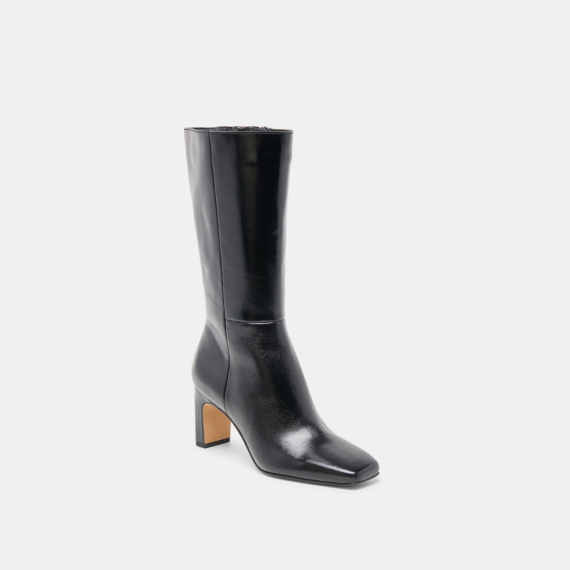 Riggs Wide Calf Black Leather Boots Dolce Vita us