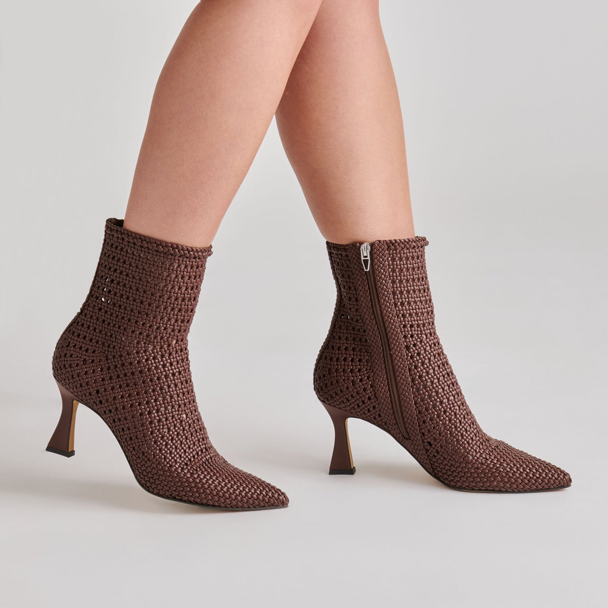 Embry Brown Woven Stella Booties Dolce Vita us
