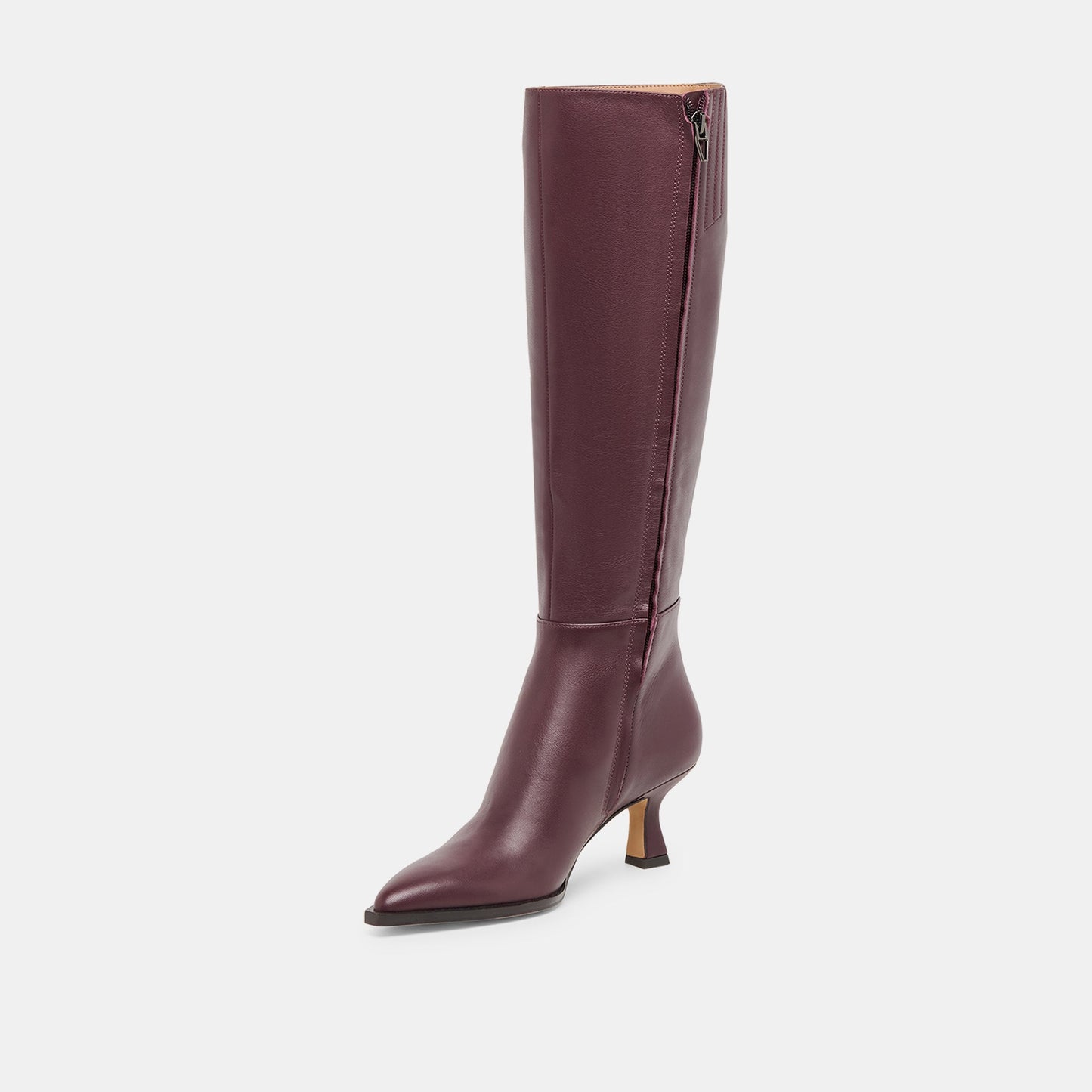 Auggie Wine Leather Wide Calf Boots Dolce Vita New