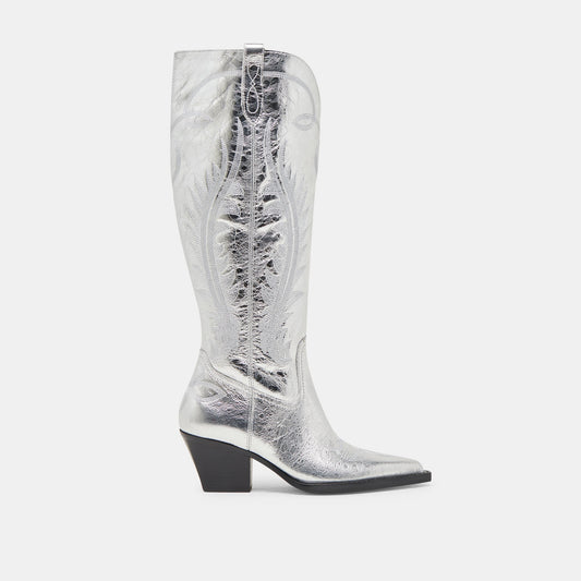 Ryatt Extra Wide Calf Silver Boots | Distressed Leather Boots
 – Dolce Vita Dolce Vita Outlet