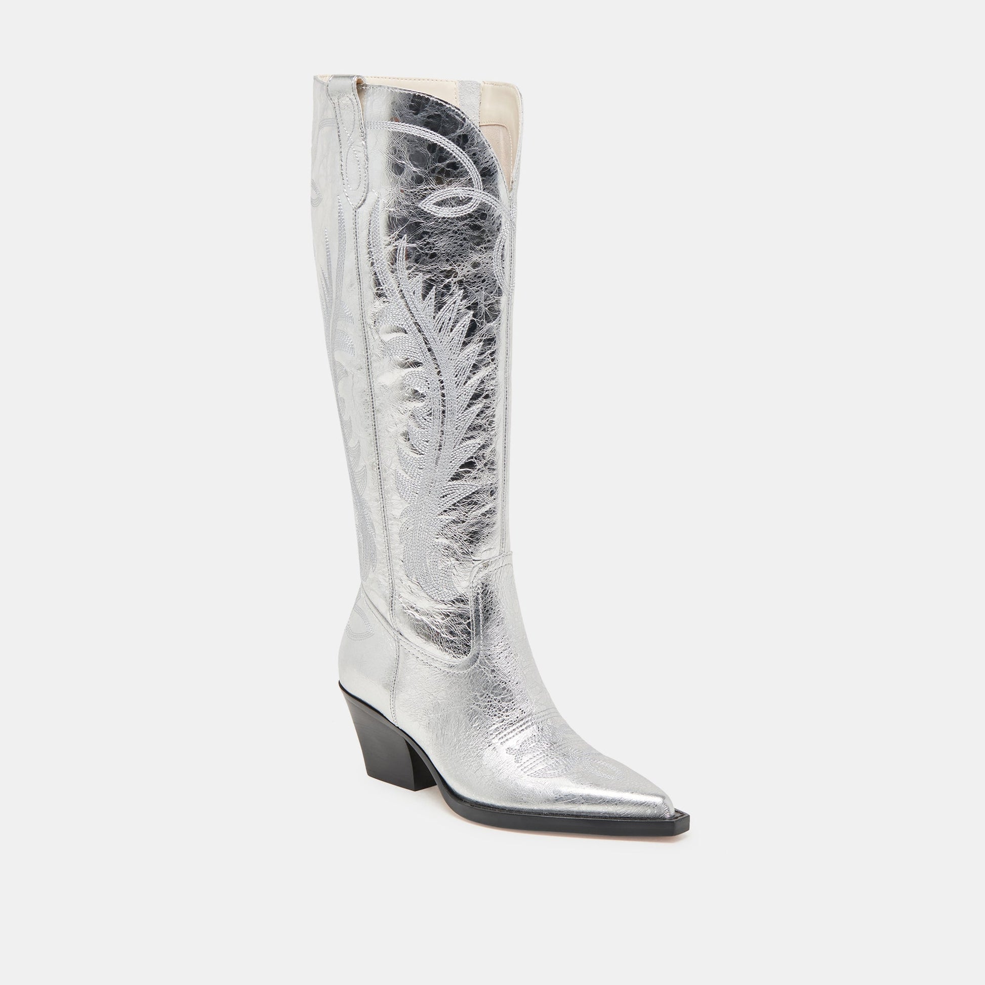 Ryatt Extra Wide Calf Silver Boots | Distressed Leather Boots
 – Dolce Vita Dolce Vita Outlet