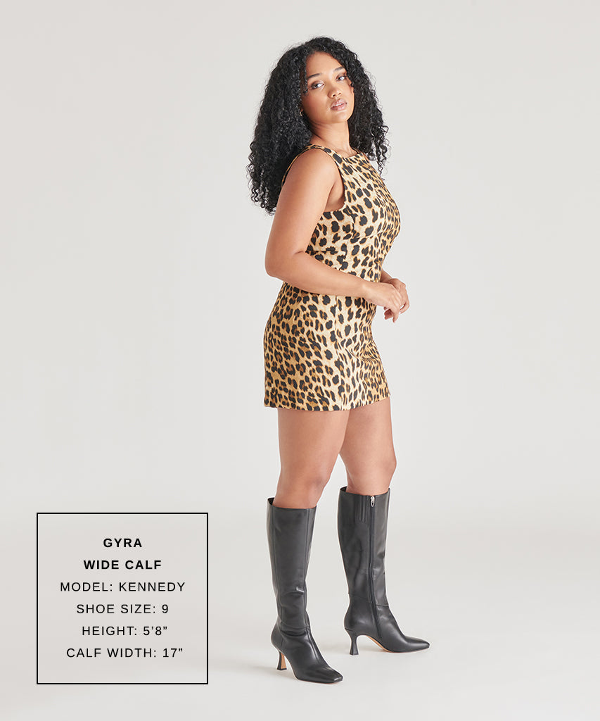 Gyra Wide Calf Black Leather Boots | Black Knee-High Wide Calf Boots
 – Dolce Vita Dolce Vita On sale