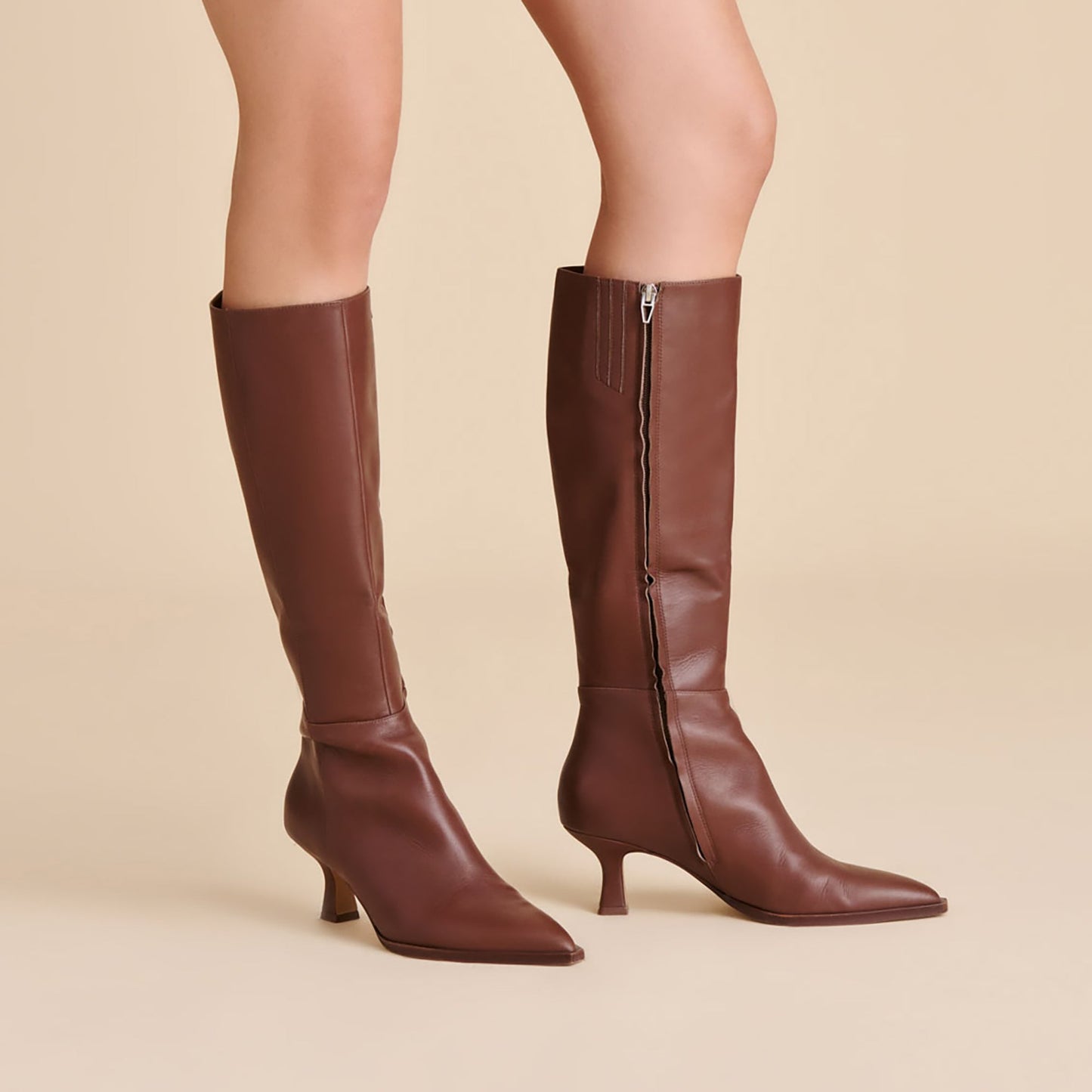 Auggie Chocolate Leather Narrow Calf Boots Dolce Vita Discount