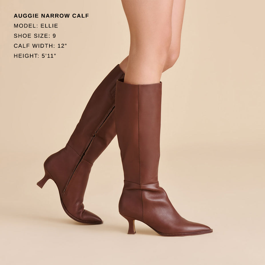Auggie Chocolate Leather Narrow Calf Boots Dolce Vita Discount