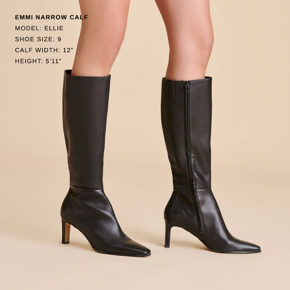 Emmi Black Leather Narrow Calf Boots Dolce Vita Online