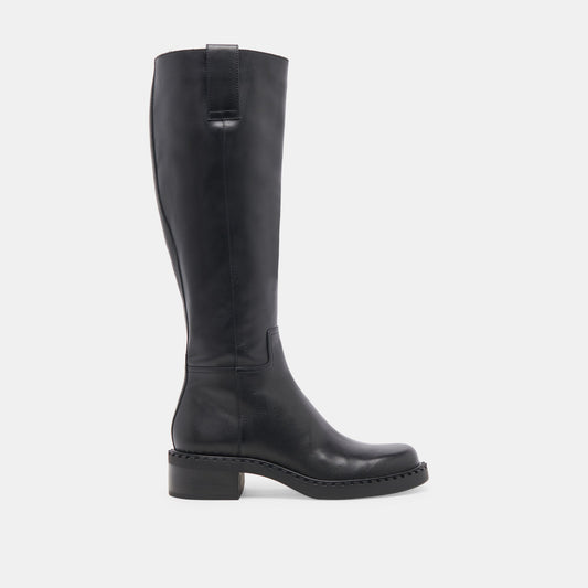 Glory H2O Waterproof Black Leather Wide Calf Boots Dolce Vita Outlet
