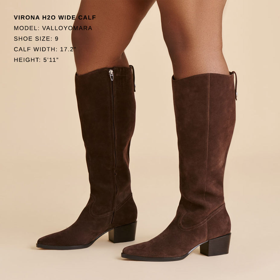 Virona H2O Waterproof Dk Brown Suede Wide Calf Boots Dolce Vita On sale