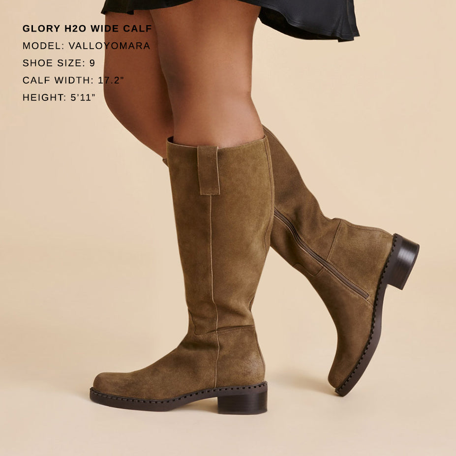 Glory H2O Waterproof Olive Suede Wide Calf Boots Dolce Vita us