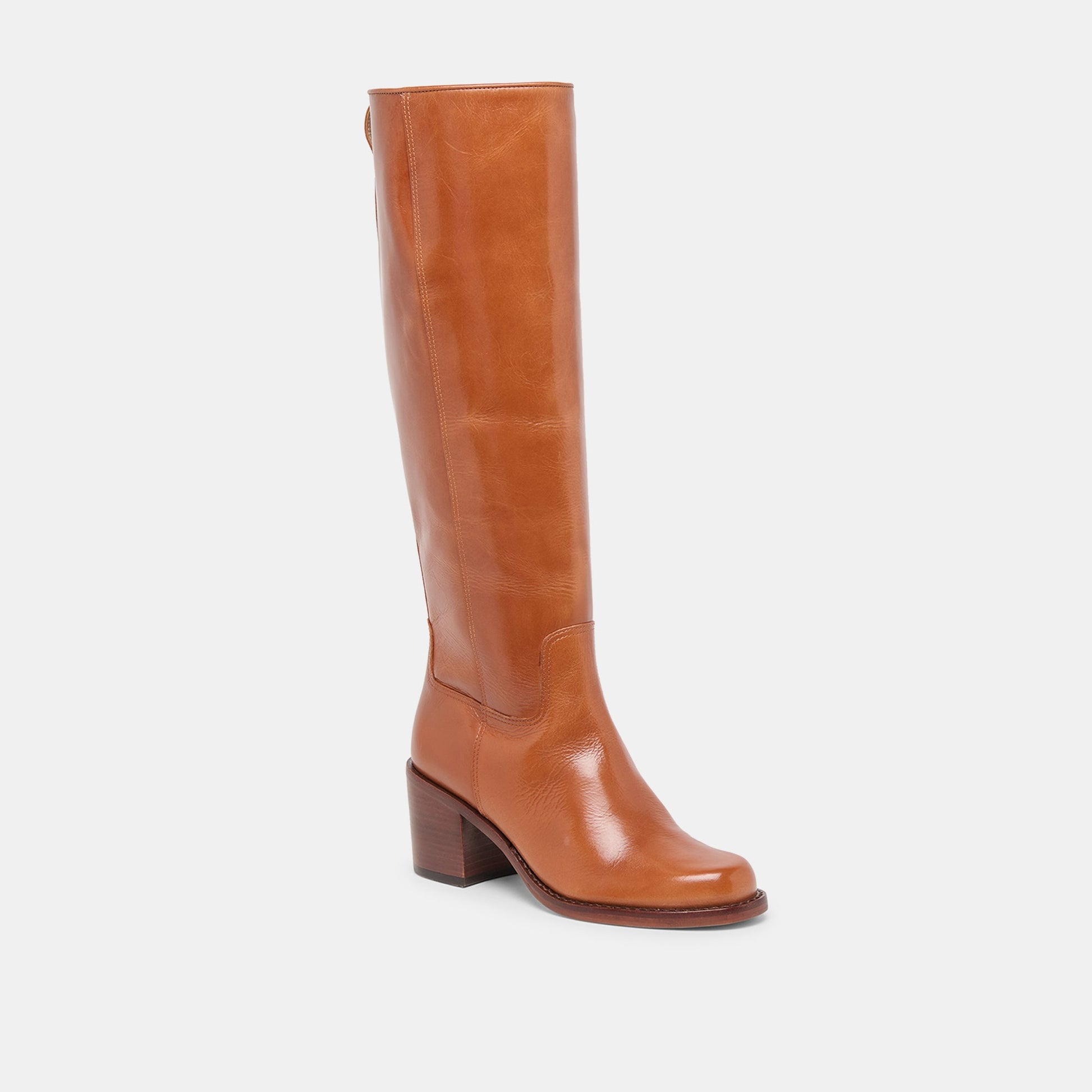 Lucyle Tan Leather Wide Calf Boots Dolce Vita Sale