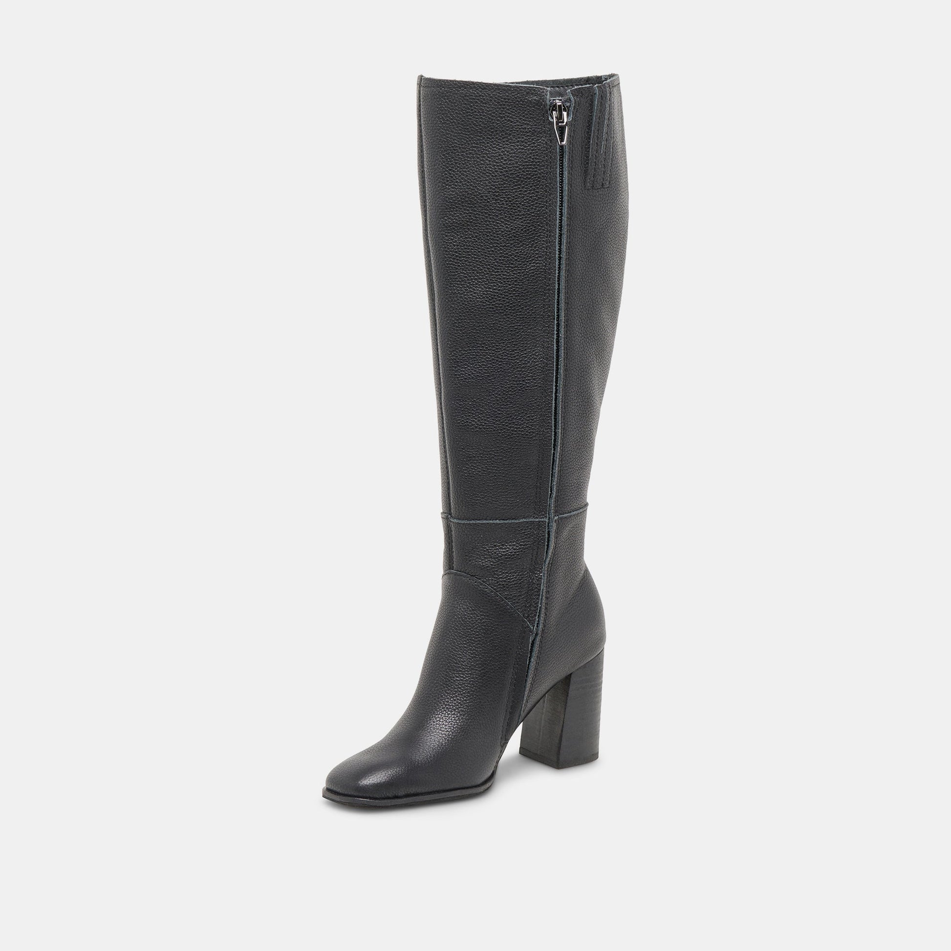 FYNN Wide Calf Boots Onyx Leather | Women's Onyx Knee-High Boots
 – Dolce Vita Dolce Vita Outlet