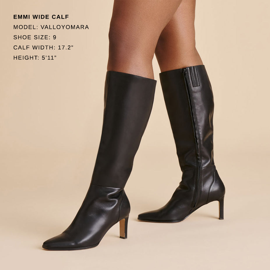 Emmi Black Leather Wide Calf Boots Dolce Vita Sale