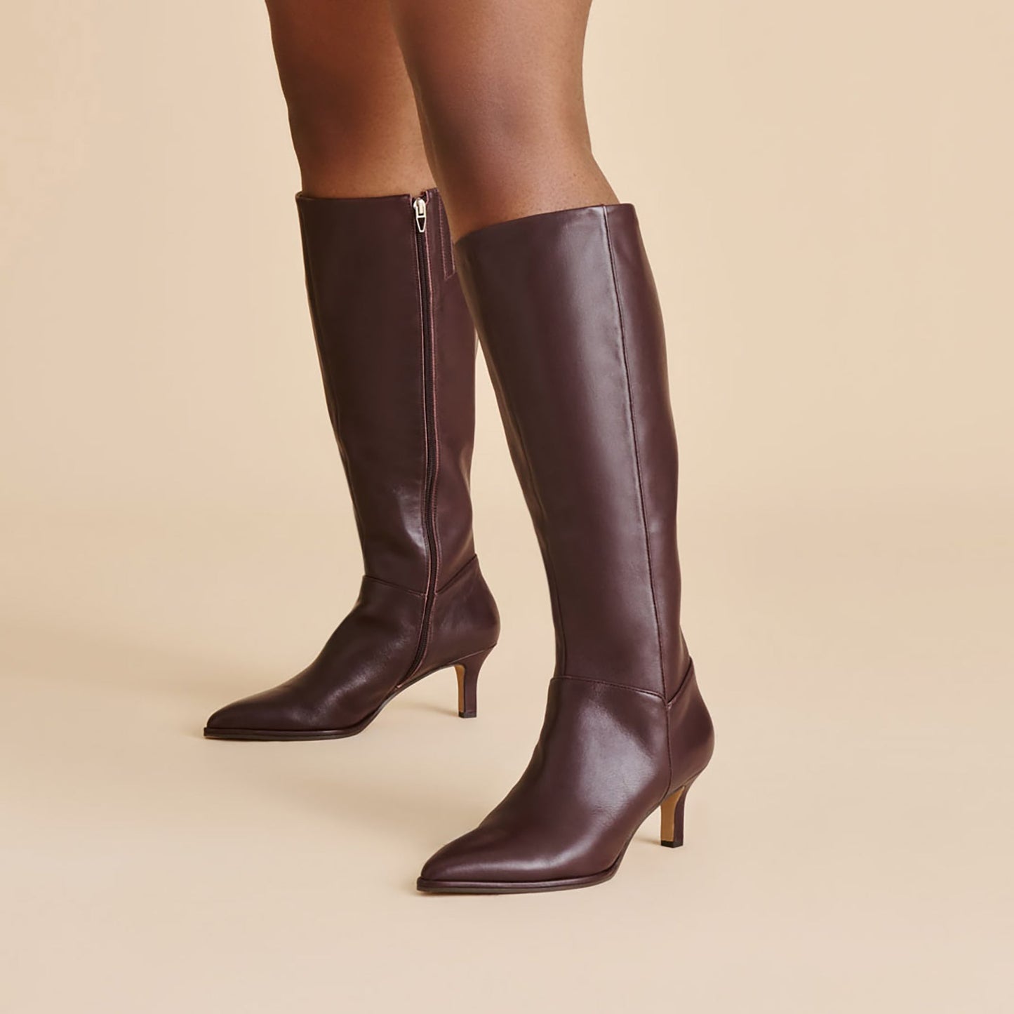 Aldy Mulberry Leather Wide Calf Boots Dolce Vita On sale