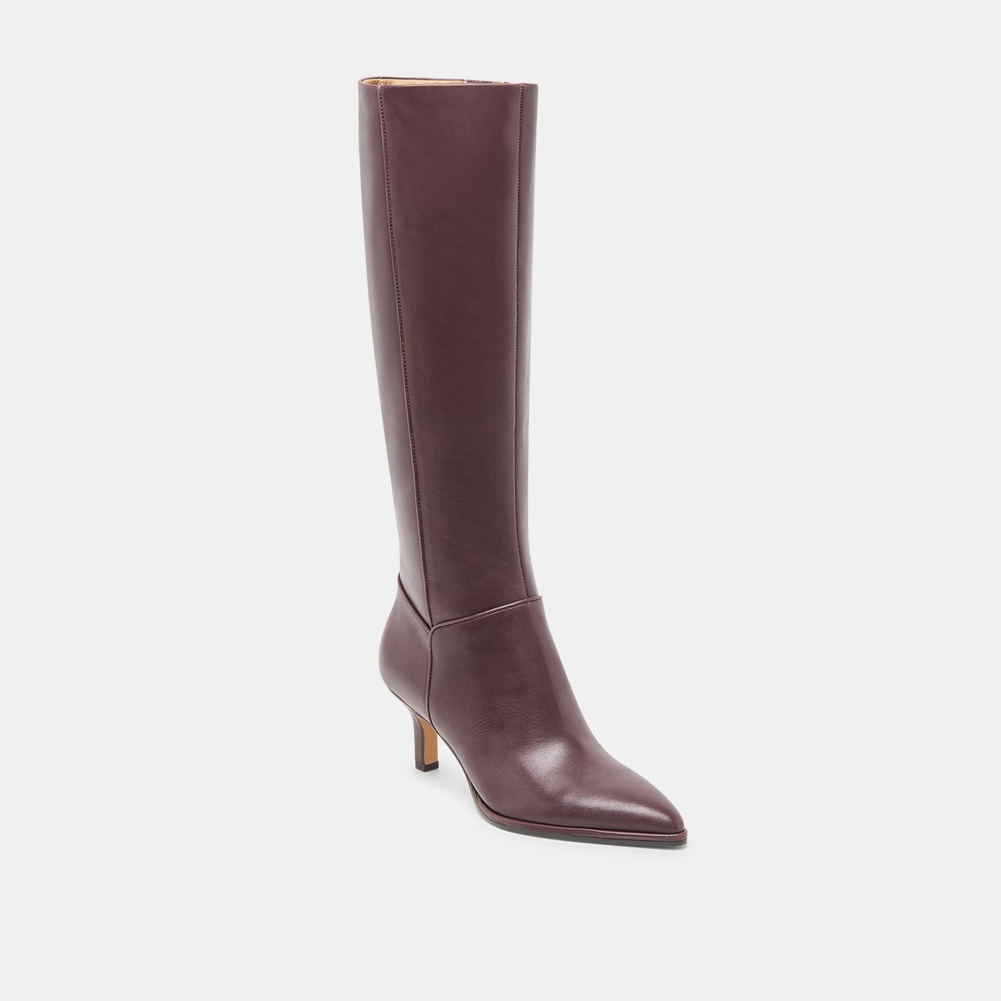Aldy Mulberry Leather Wide Calf Boots Dolce Vita On sale