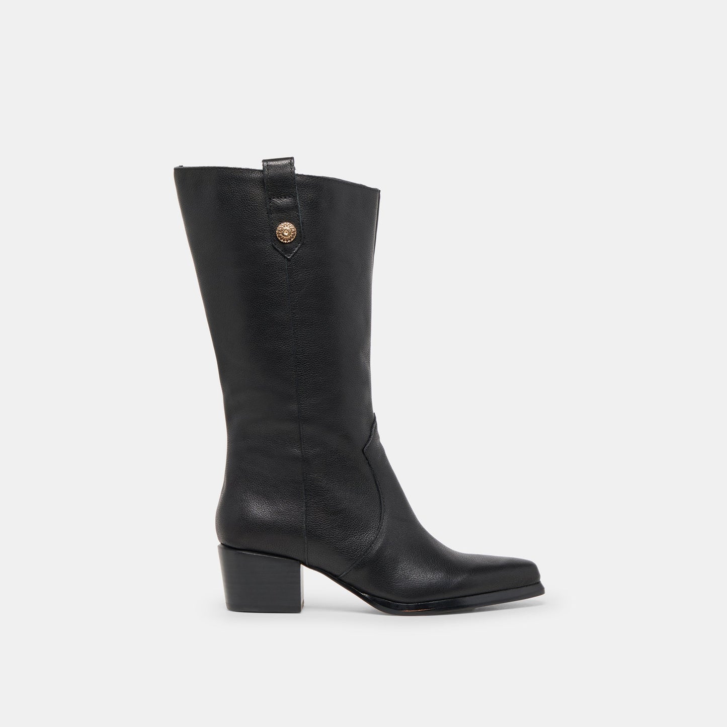 Vern Black Leather Wide Calf Boots Dolce Vita us