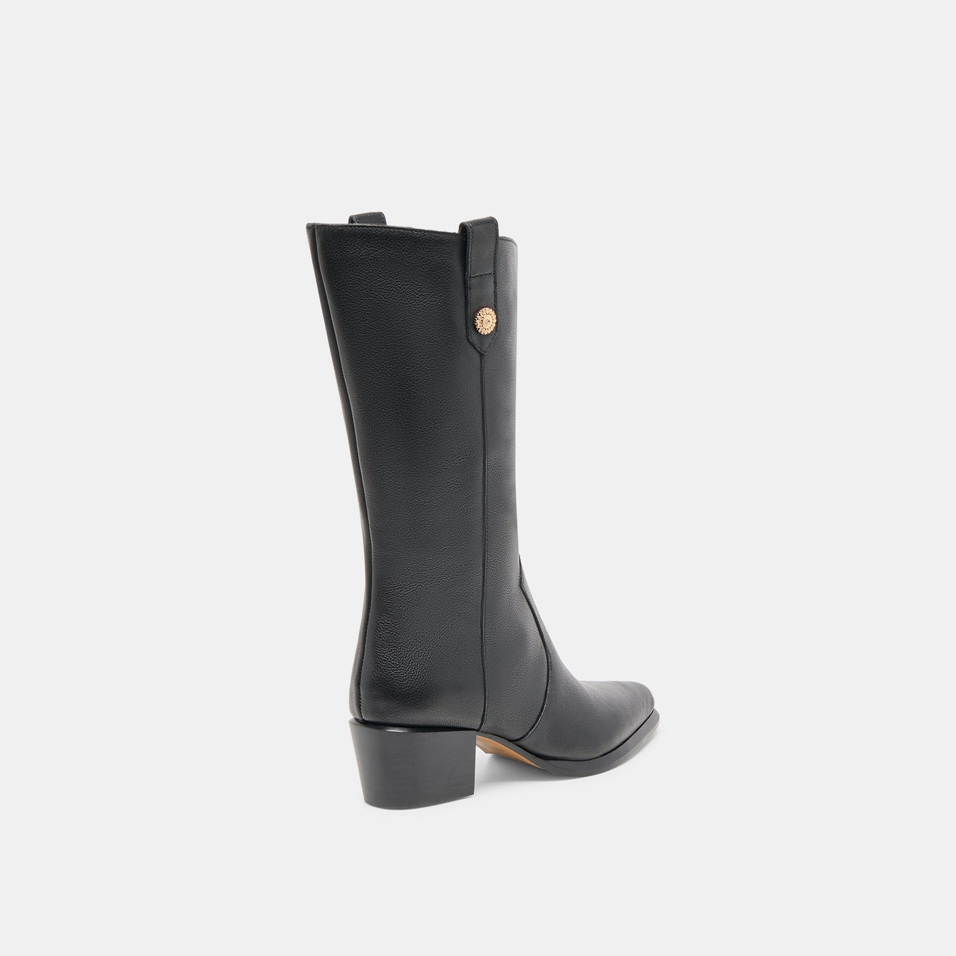 Vern Black Leather Wide Calf Boots Dolce Vita us