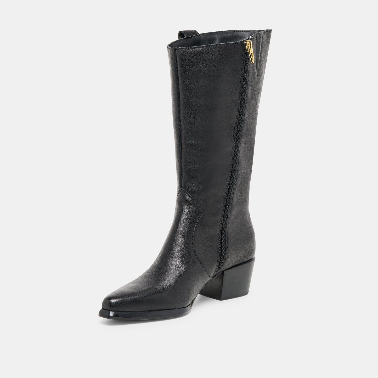 Vern Black Leather Wide Calf Boots Dolce Vita us
