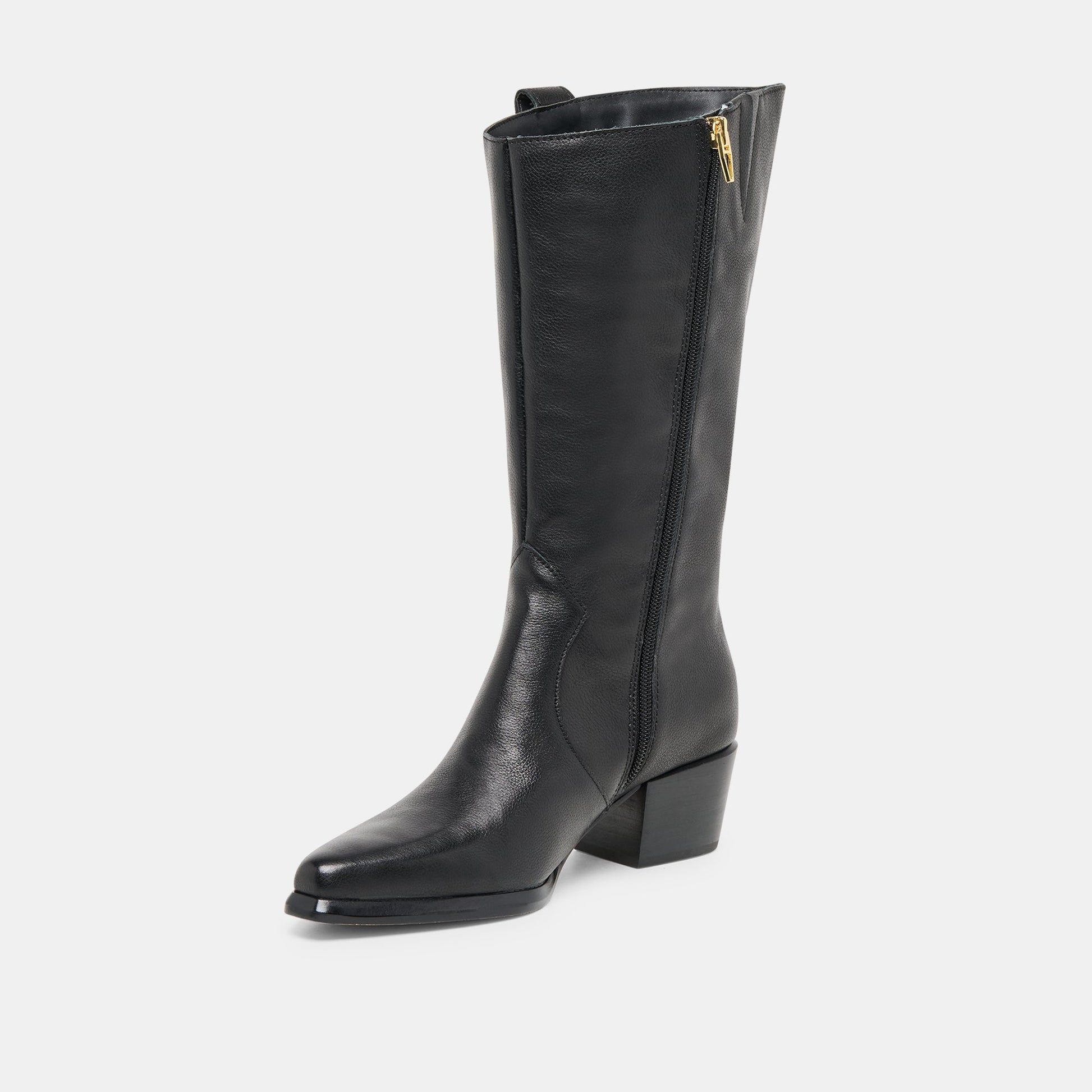 Vern Black Leather Wide Calf Boots Dolce Vita us