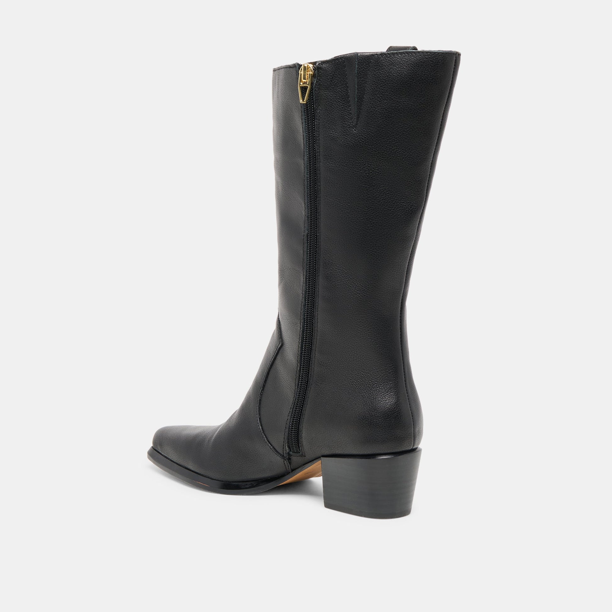 Vern Black Leather Wide Calf Boots Dolce Vita us