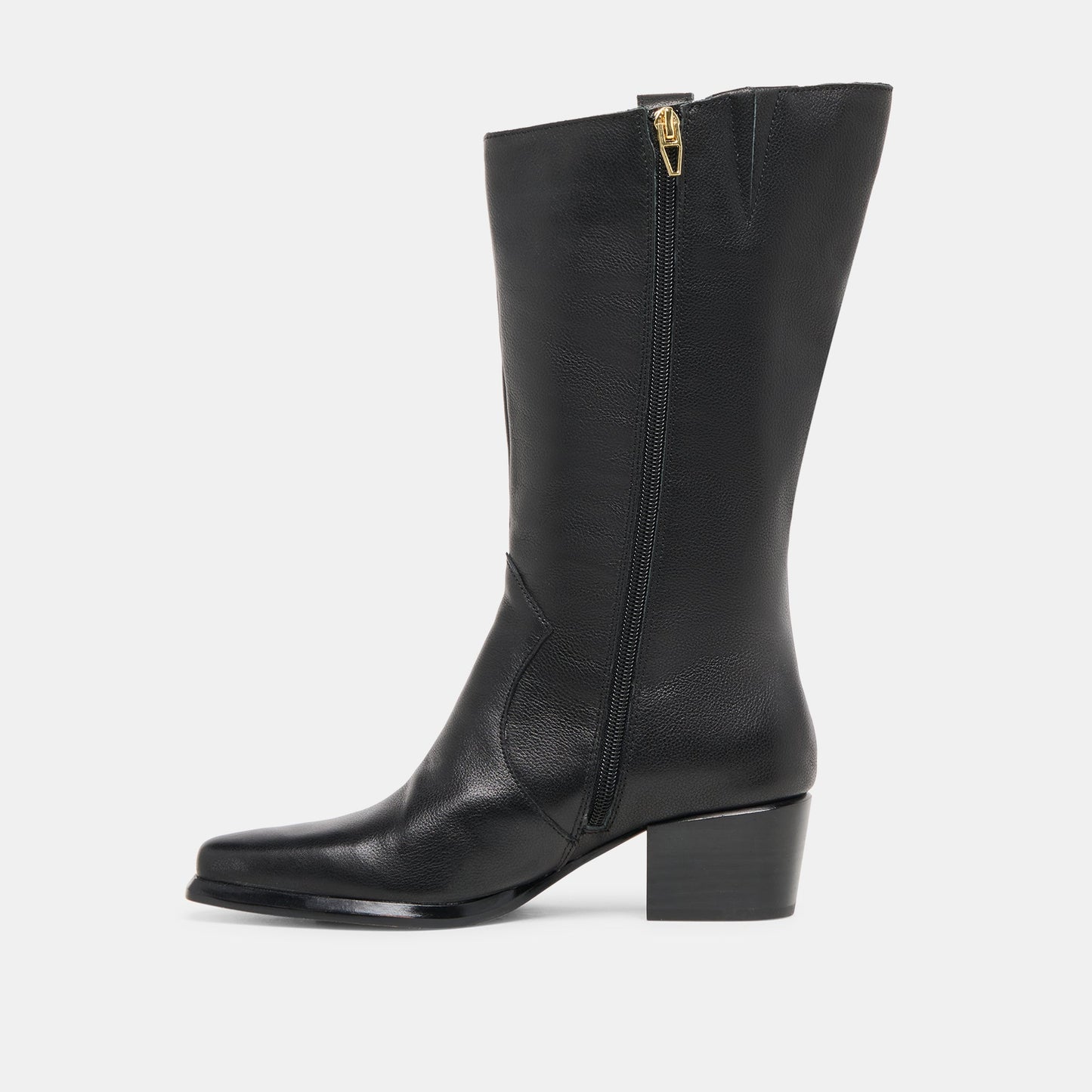 Vern Black Leather Wide Calf Boots Dolce Vita us