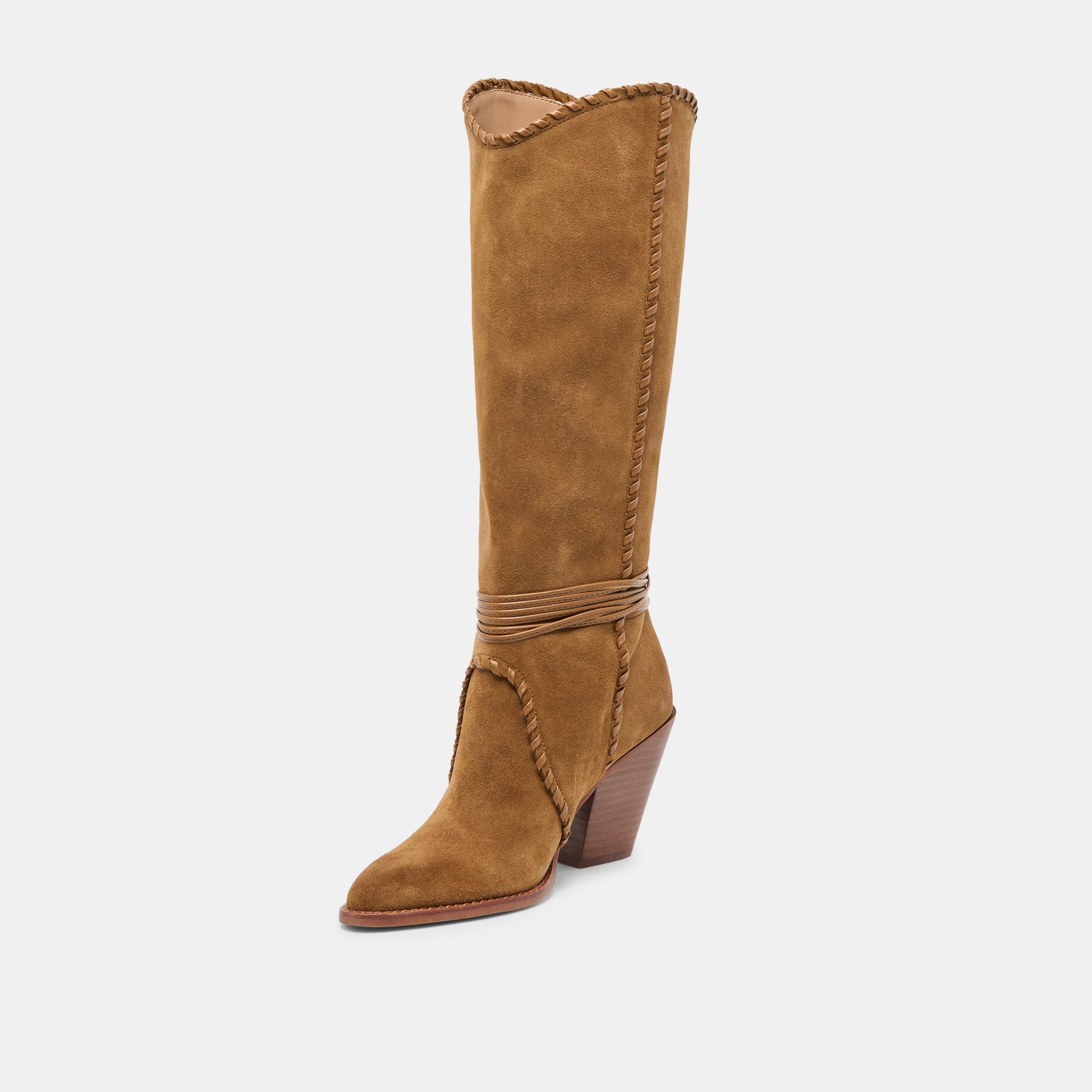 Jody Lt Brown Suede Wide Calf Boots Dolce Vita On sale